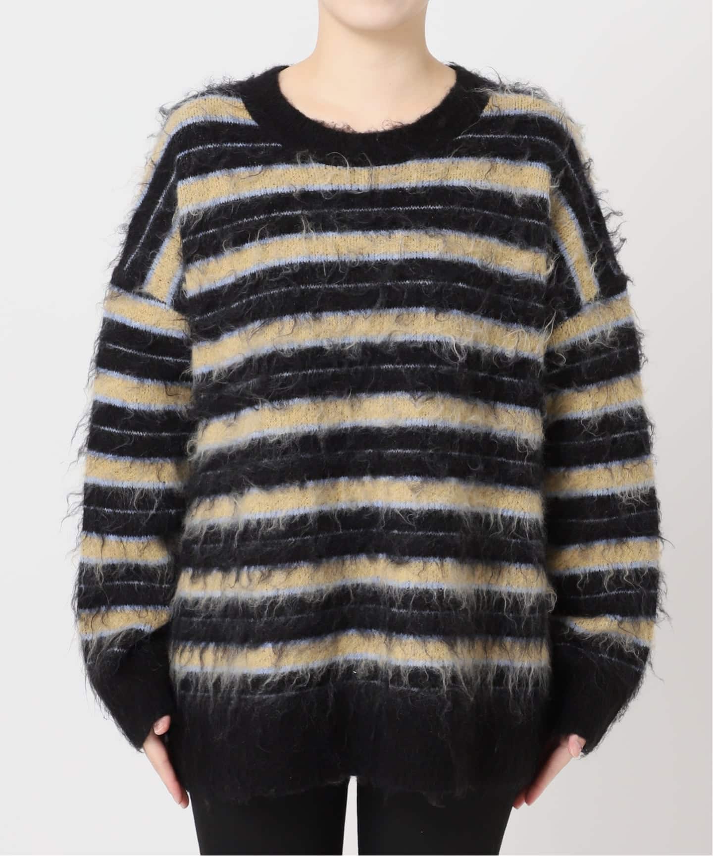 ジャーナルスタンダード 25AW マルチボーダーシャギーニット セーター 長袖 マルチボーダーシャギーニット（ニット／セーター）｜JOURNAL STANDARD