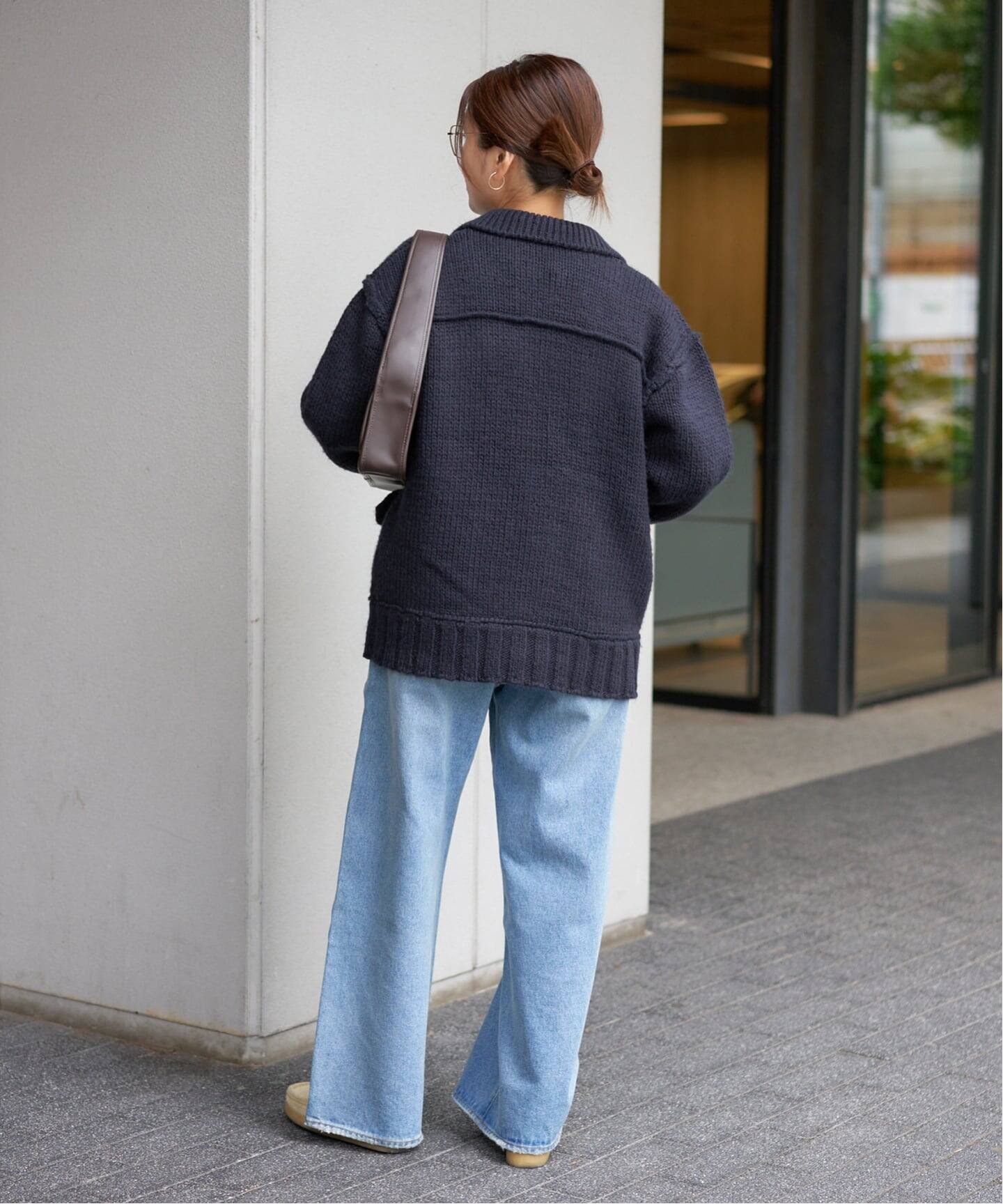 JOURNAL STANDARD カウチンニットブルゾン グレー