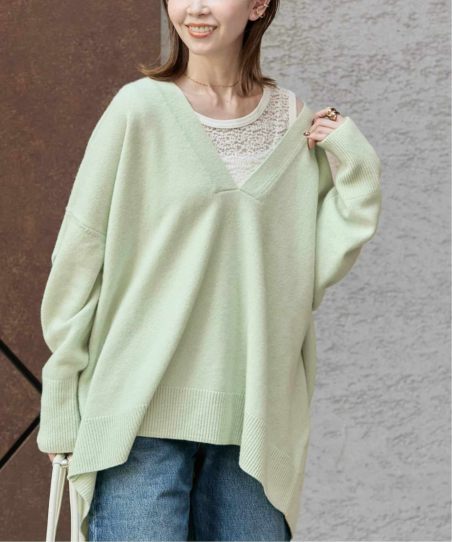 予約》【2025FW 新作】MUSIC DEEP V ルーズプルオーバー（ニット