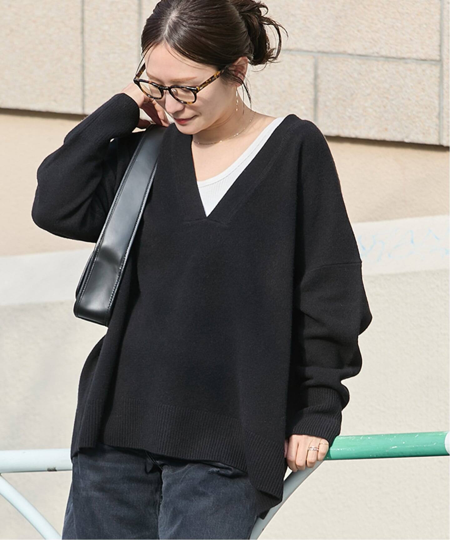 追加2》MUSIC DEEP V ルーズプルオーバー（ニット／セーター