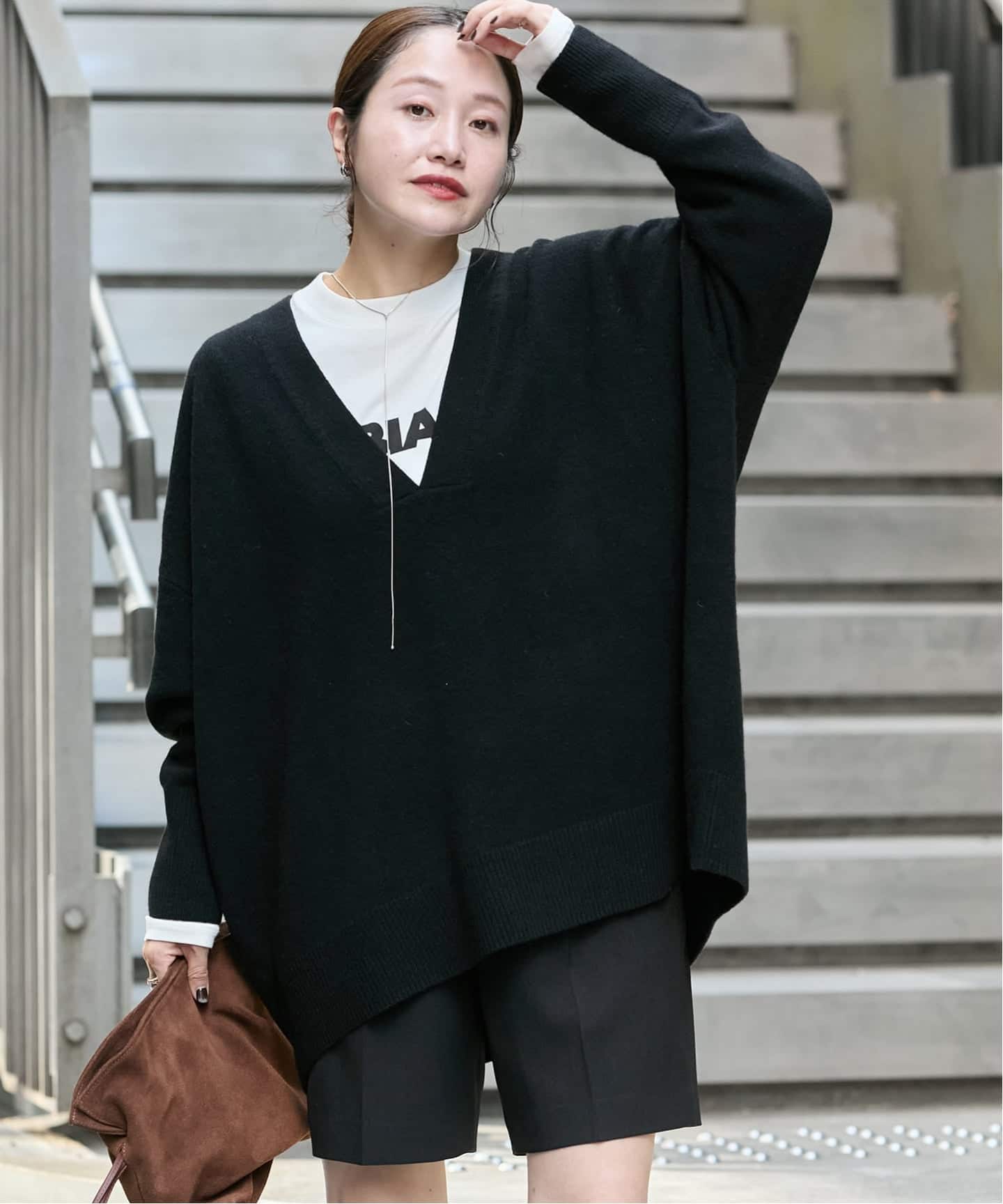 追加2》MUSIC DEEP V ルーズプルオーバー（ニット／セーター