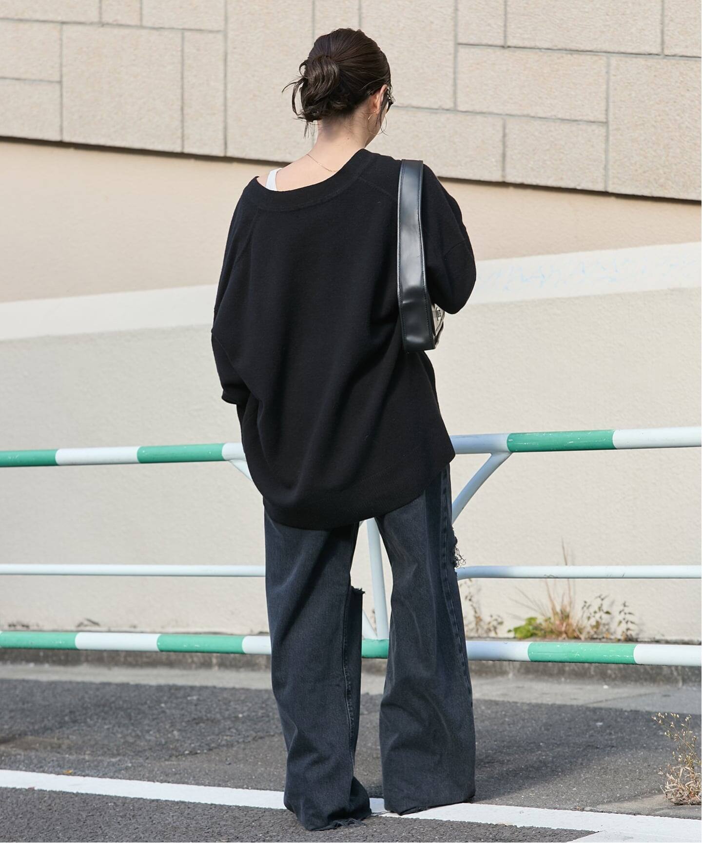 追加3》MUSIC DEEP V ルーズプルオーバー（ニット／セーター