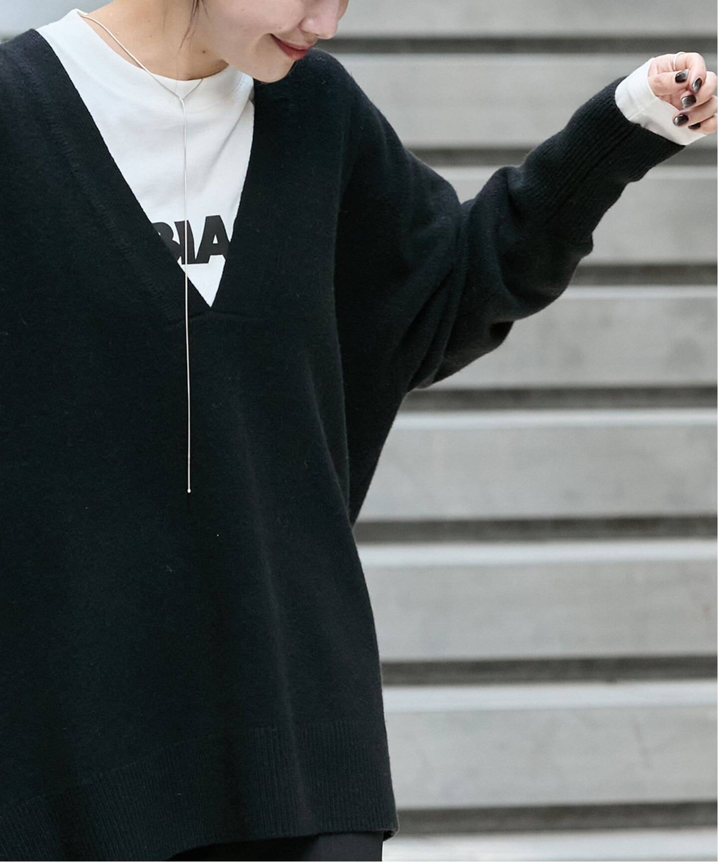 追加3》MUSIC DEEP V ルーズプルオーバー（ニット／セーター