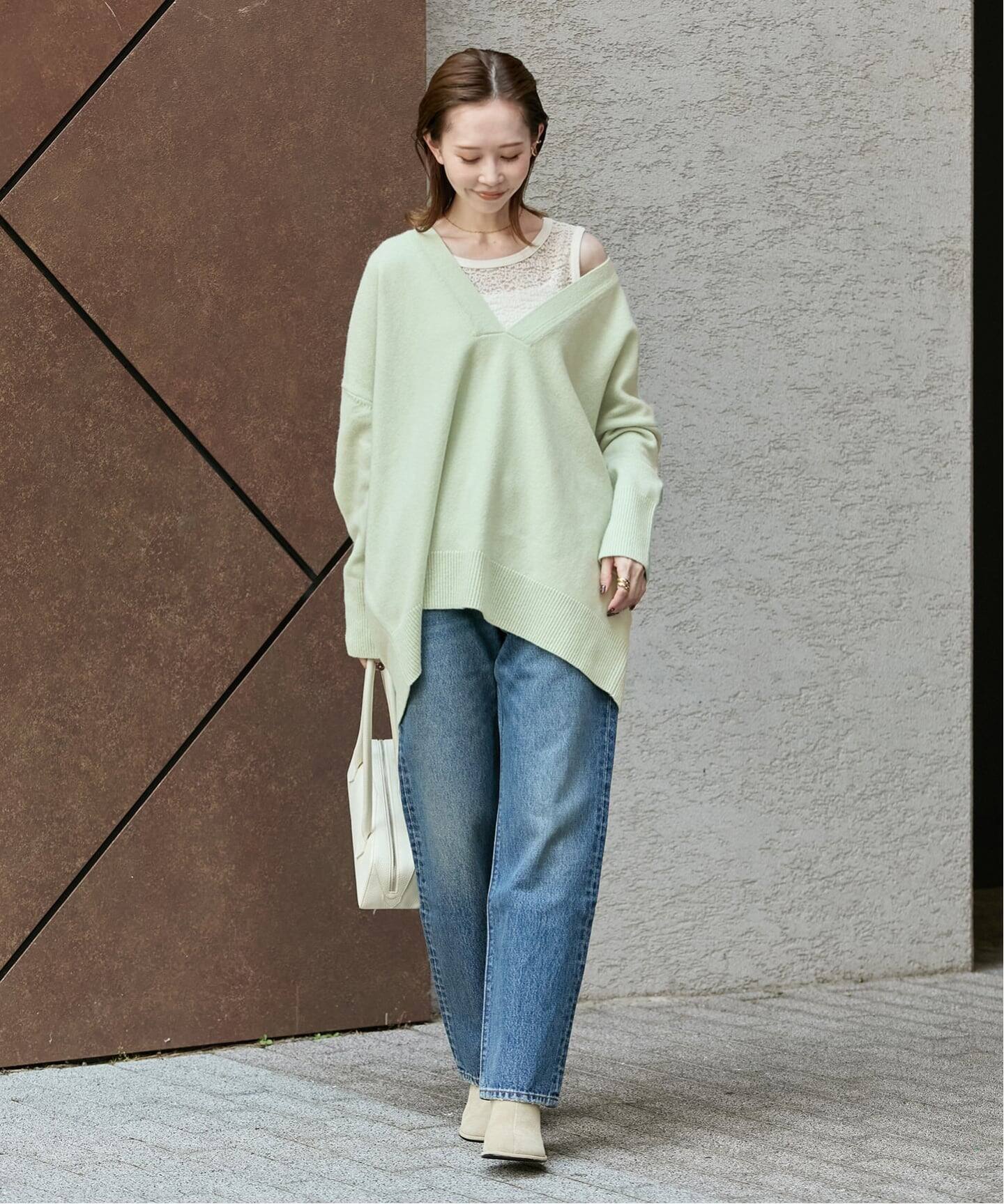 追加3》MUSIC DEEP V ルーズプルオーバー（ニット／セーター