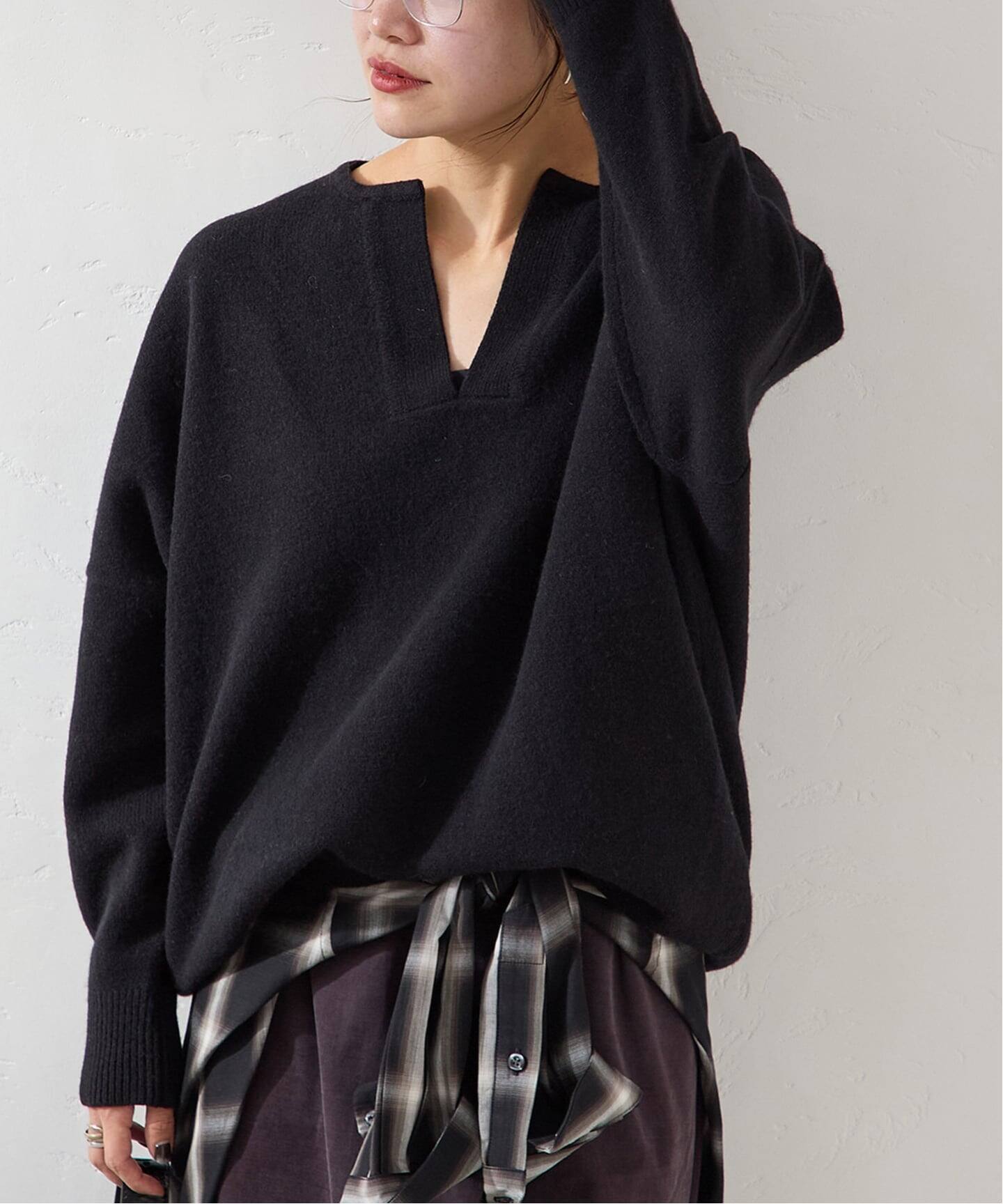 WEB限定追加3》MUSIC カフタンプルオーバー（ニット／セーター