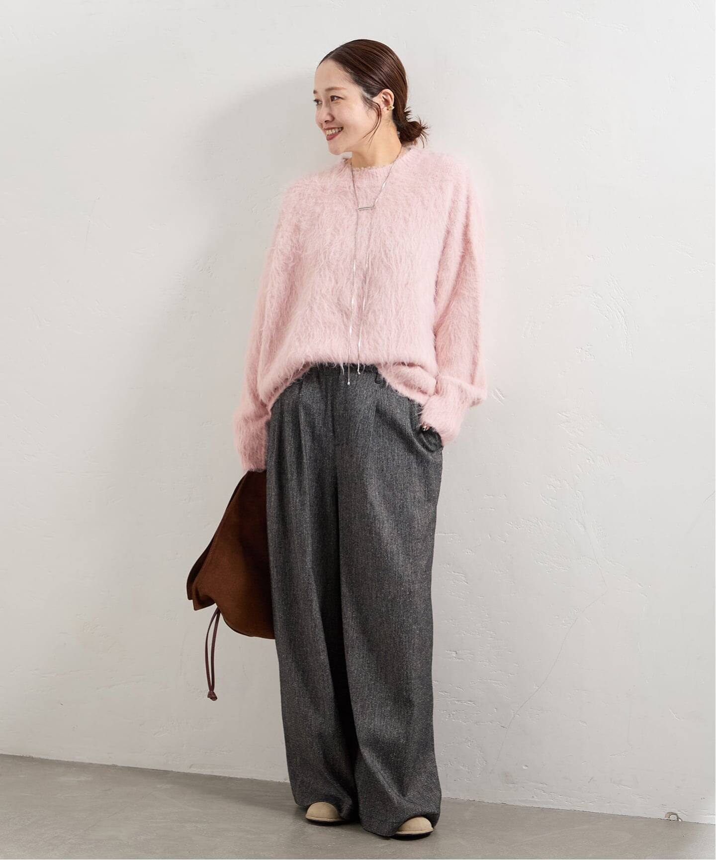 WEB限定追加》シャギークルーネックプルオーバー（ニット／セーター