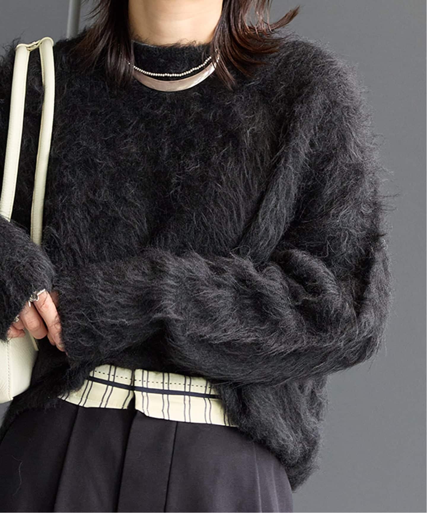 【24AW】ジャーナルスタンダード シャギーニットプルオーバー ニット WEB限定追加》シャギークルーネックプルオーバー（ニット／セーター