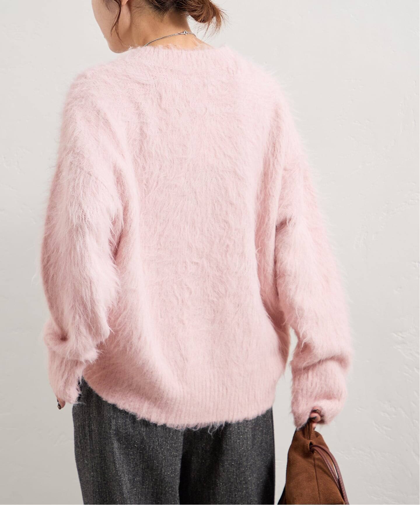 ジャーナルスタンダード 24AW シャギークルーネックプルオーバー　ピンク WEB限定追加》シャギークルーネックプルオーバー（ニット／セーター