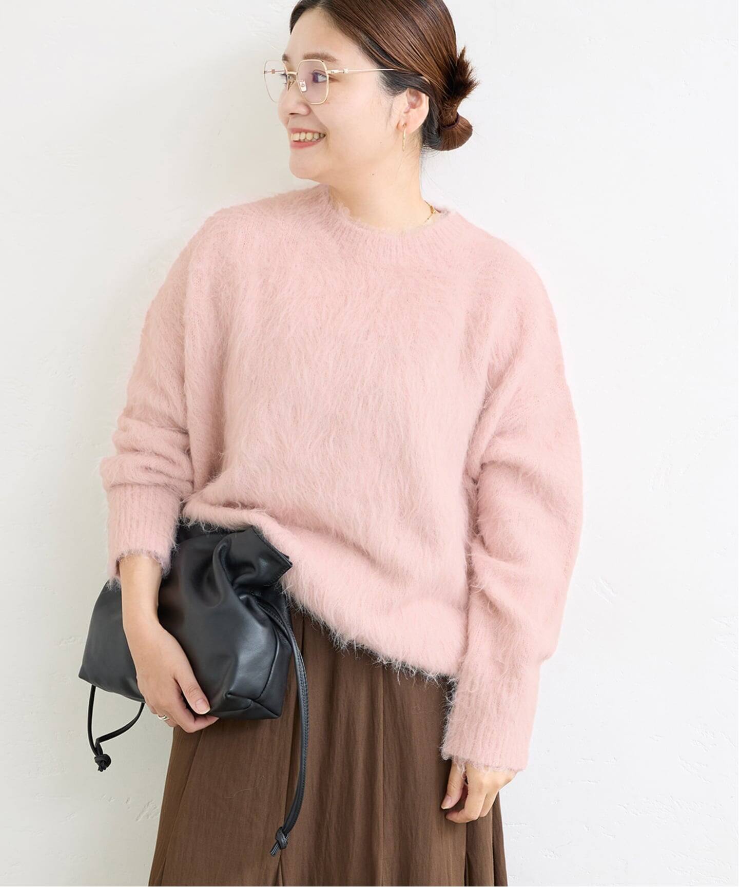 WEB限定追加》シャギークルーネックプルオーバー（ニット／セーター