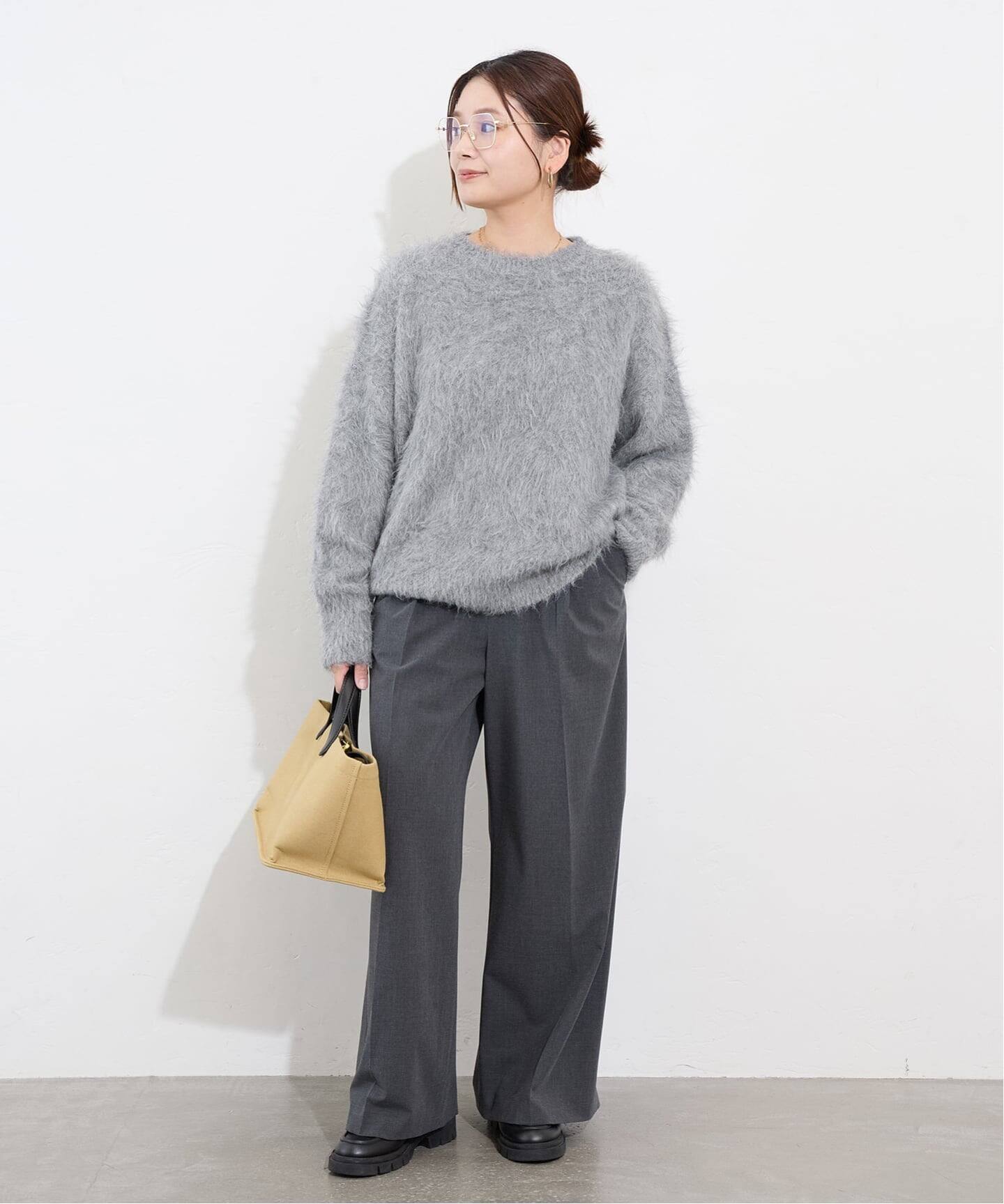 WEB限定追加2》シャギークルーネックプルオーバー（ニット／セーター