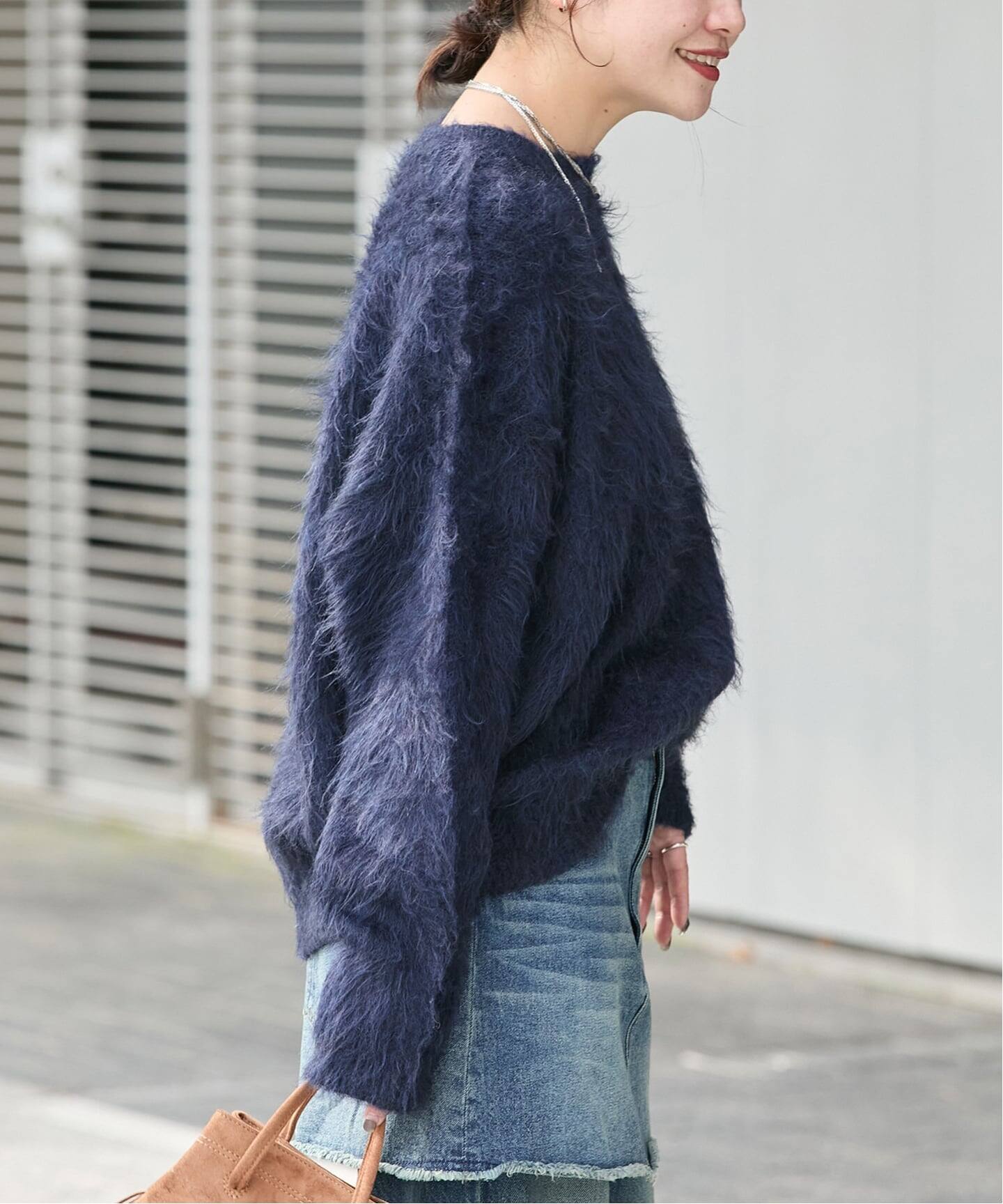 WEB限定追加2》シャギークルーネックプルオーバー（ニット／セーター