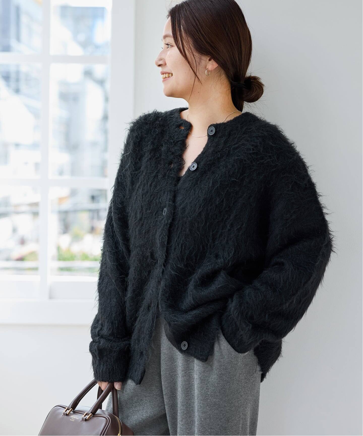 【新品タグ付き】ジャーナルスタンダード　シャギーカーディガン　グレー　完売 WEB限定追加予約》シャギーカーディガン（カーディガン