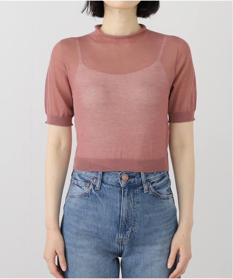 AMOMENTO / アモーメント】 SHEER CROPPED KNIT AM25SSW03KN（ニット 