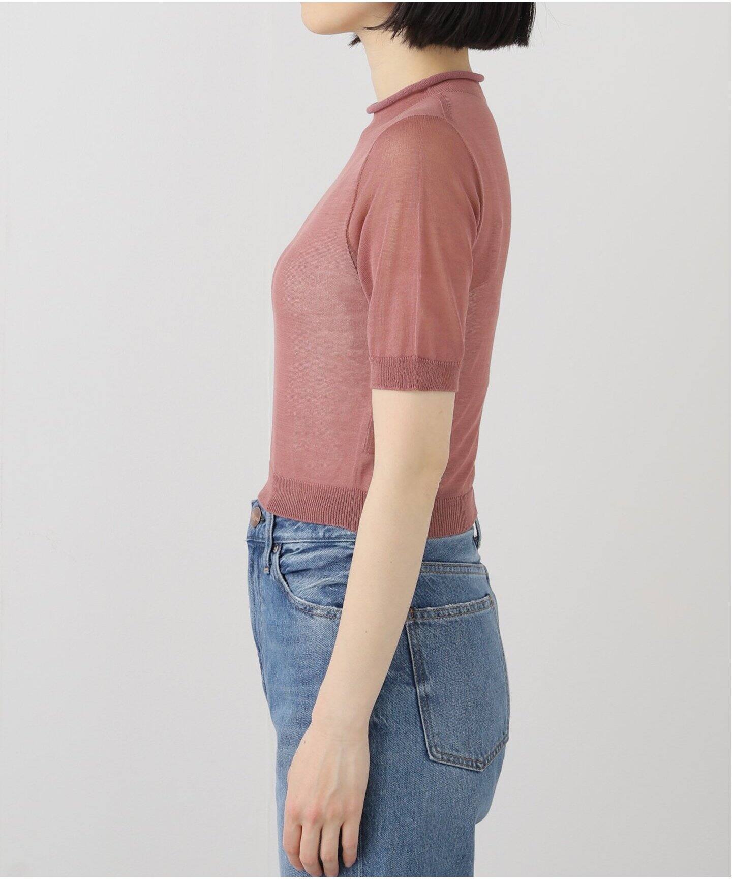 トップス AMOMENT sheer cropped knit AMOMENTO JP