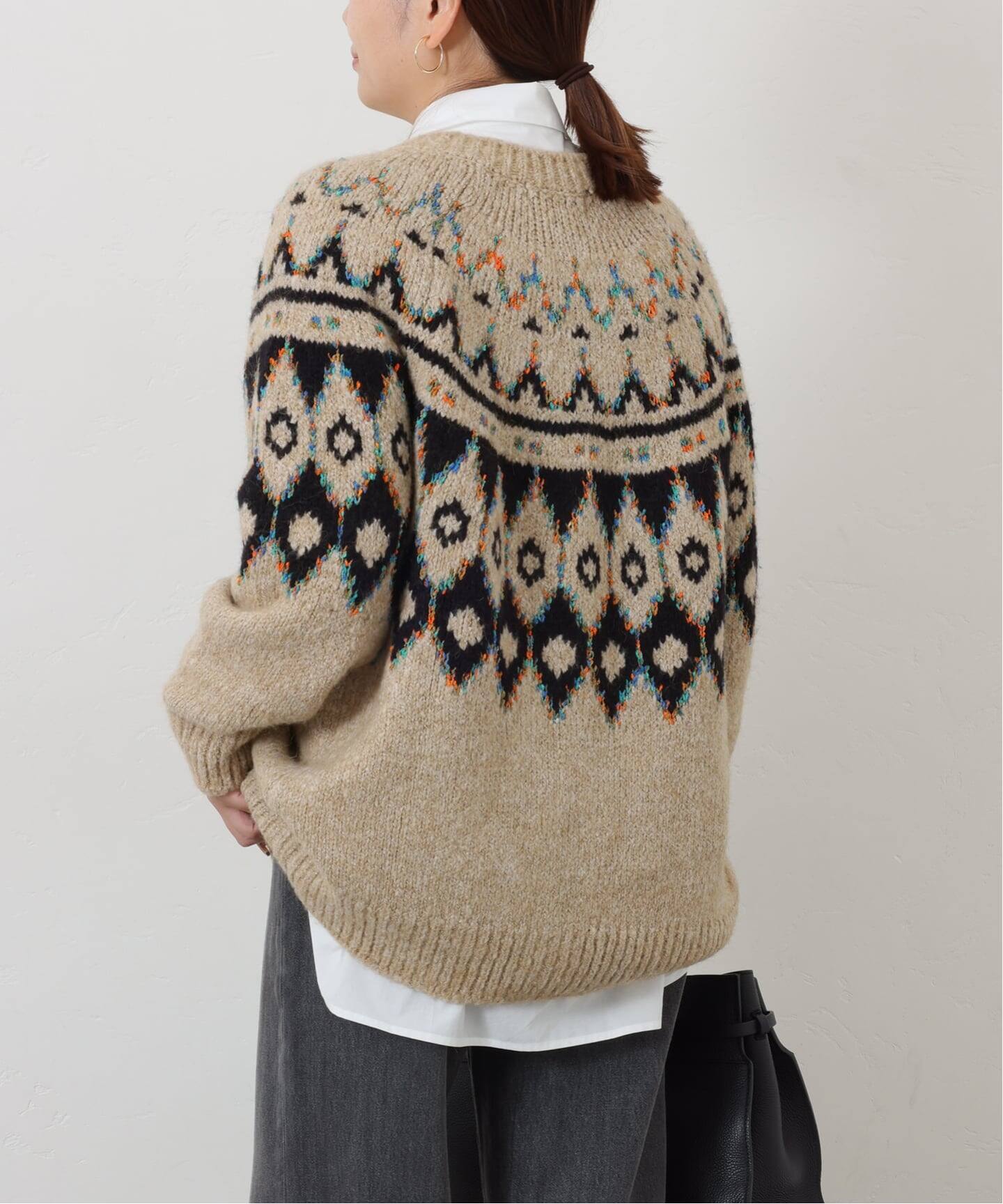 GREEN BUTTER/グリーンバター】ALPACA NORDIC CARDIGAN（カーディガン