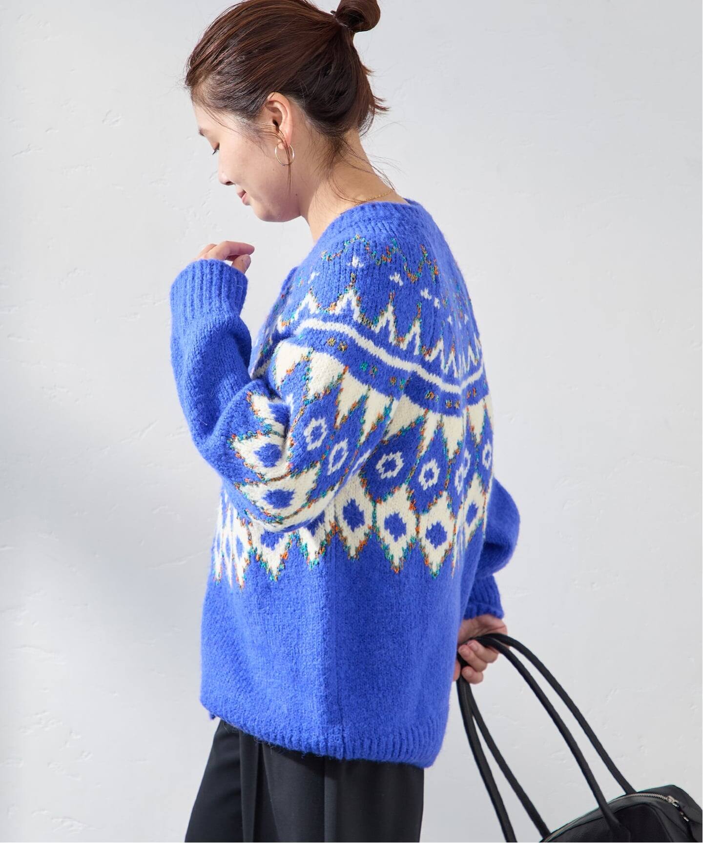 GREEN BUTTER/グリーンバター】ALPACA NORDIC CARDIGAN（カーディガン