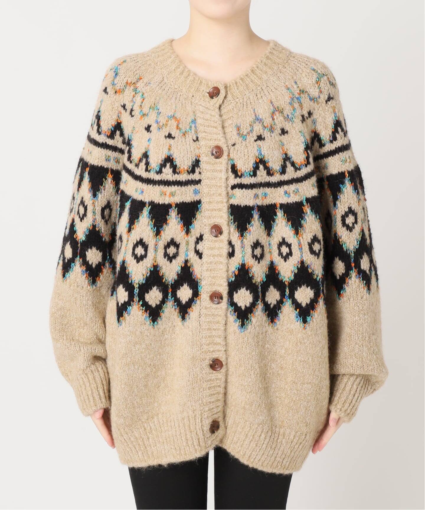 GREEN BUTTER/グリーンバター】ALPACA NORDIC CARDIGAN（カーディガン