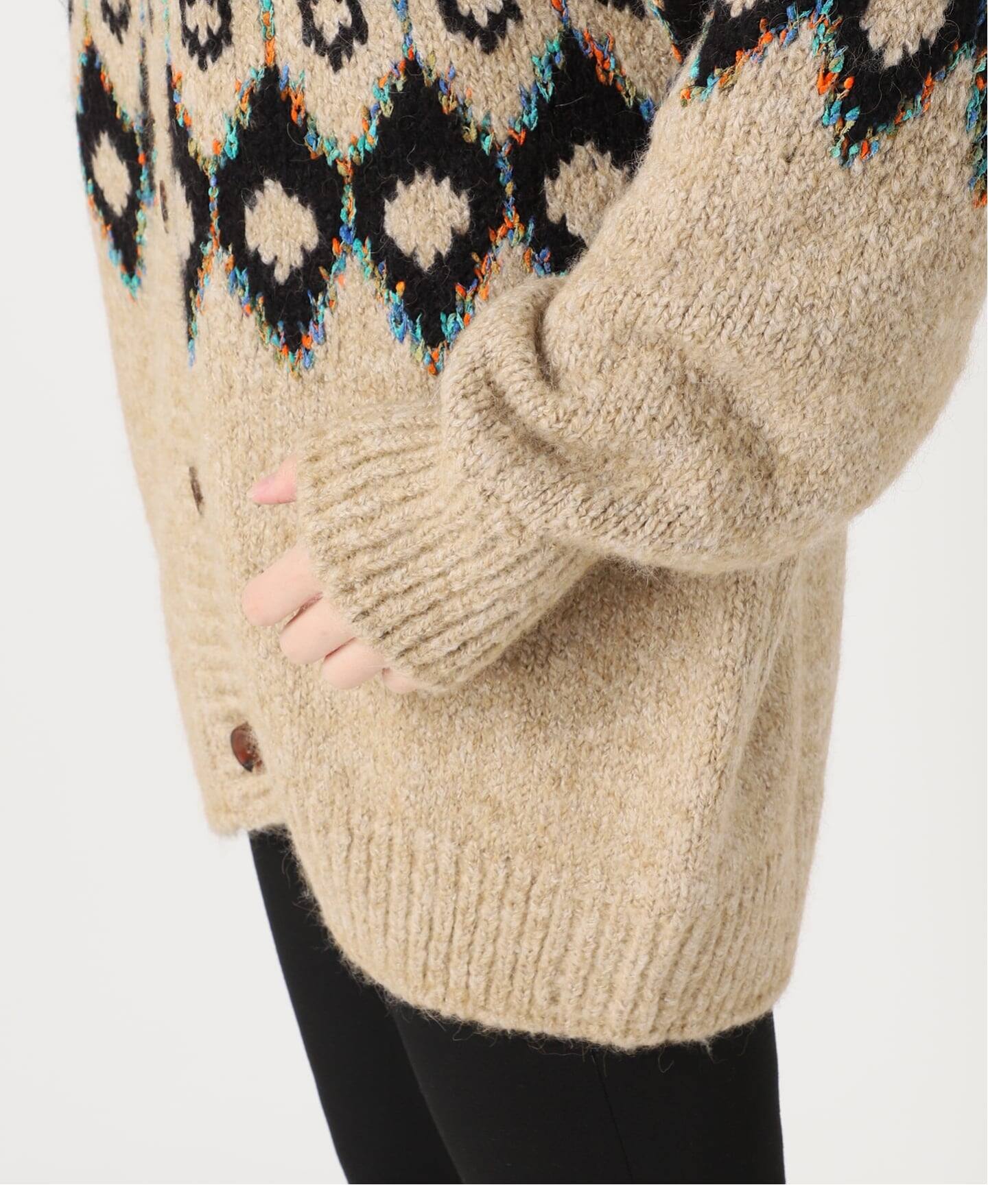 GREEN BUTTER/グリーンバター】ALPACA NORDIC CARDIGAN（カーディガン