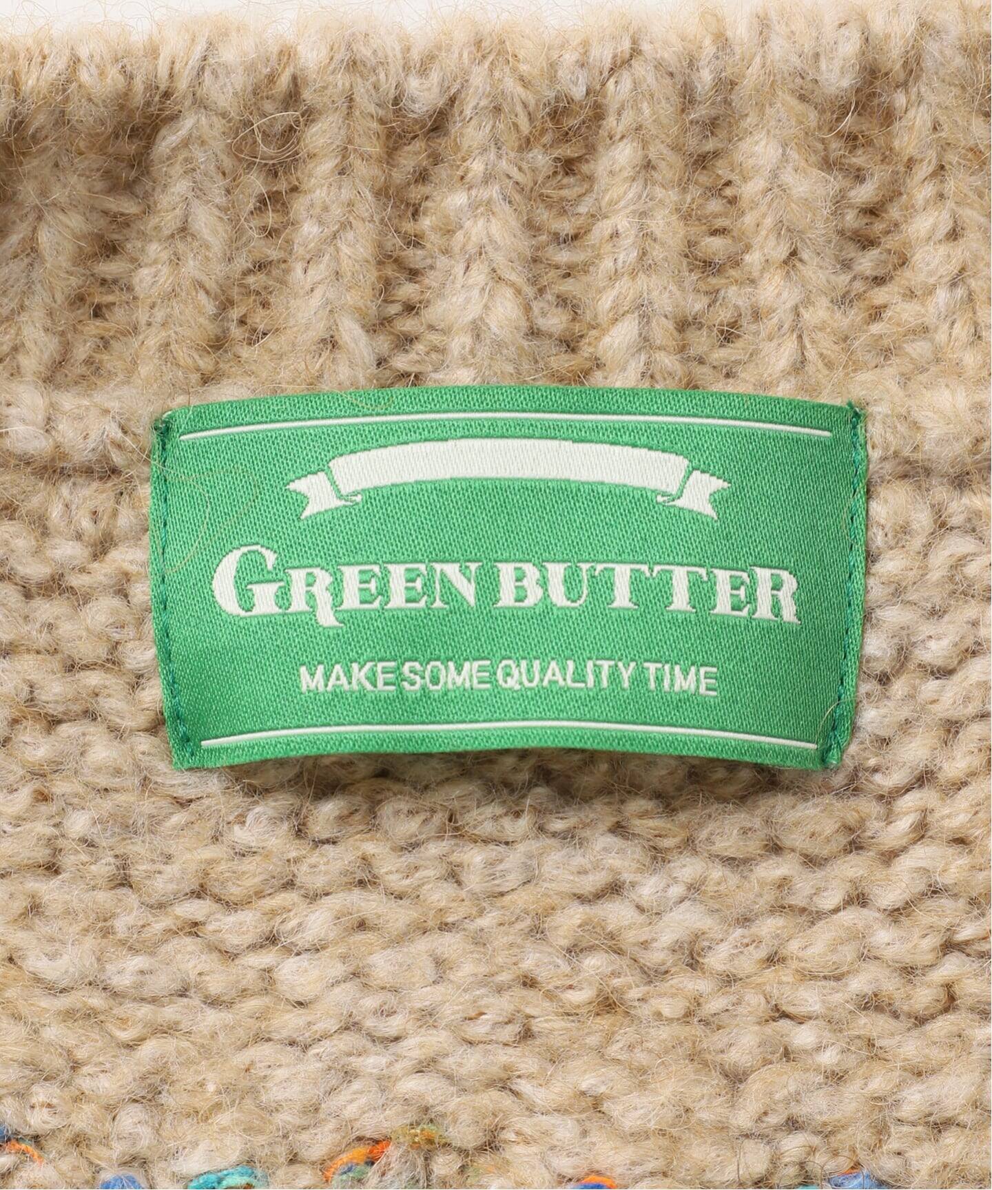 GREEN BUTTER/グリーンバター】ALPACA NORDIC CARDIGAN（カーディガン