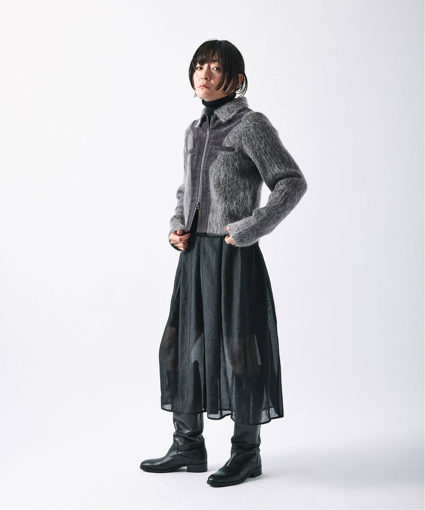 予約》【KIARIS vintage＆closet×JS】ドッキングニットブルゾン 