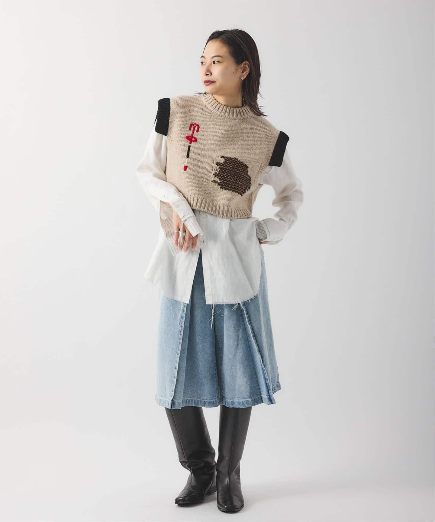 別注【Y.A.Acc】for JS Bicolor knit Vest（ベスト）｜JOURNAL