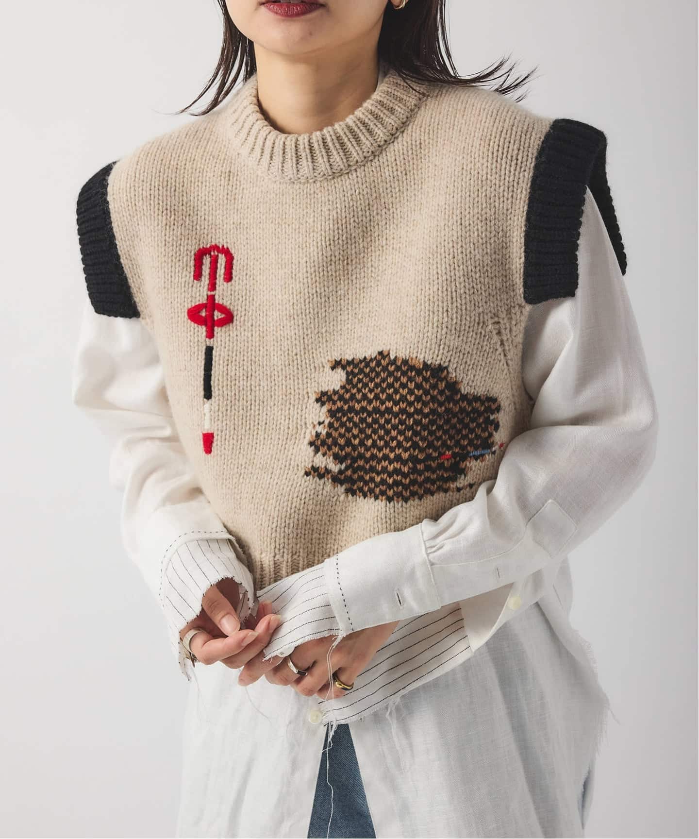 別注【Y.A.Acc】for JS Bicolor knit Vest（ベスト）｜JOURNAL