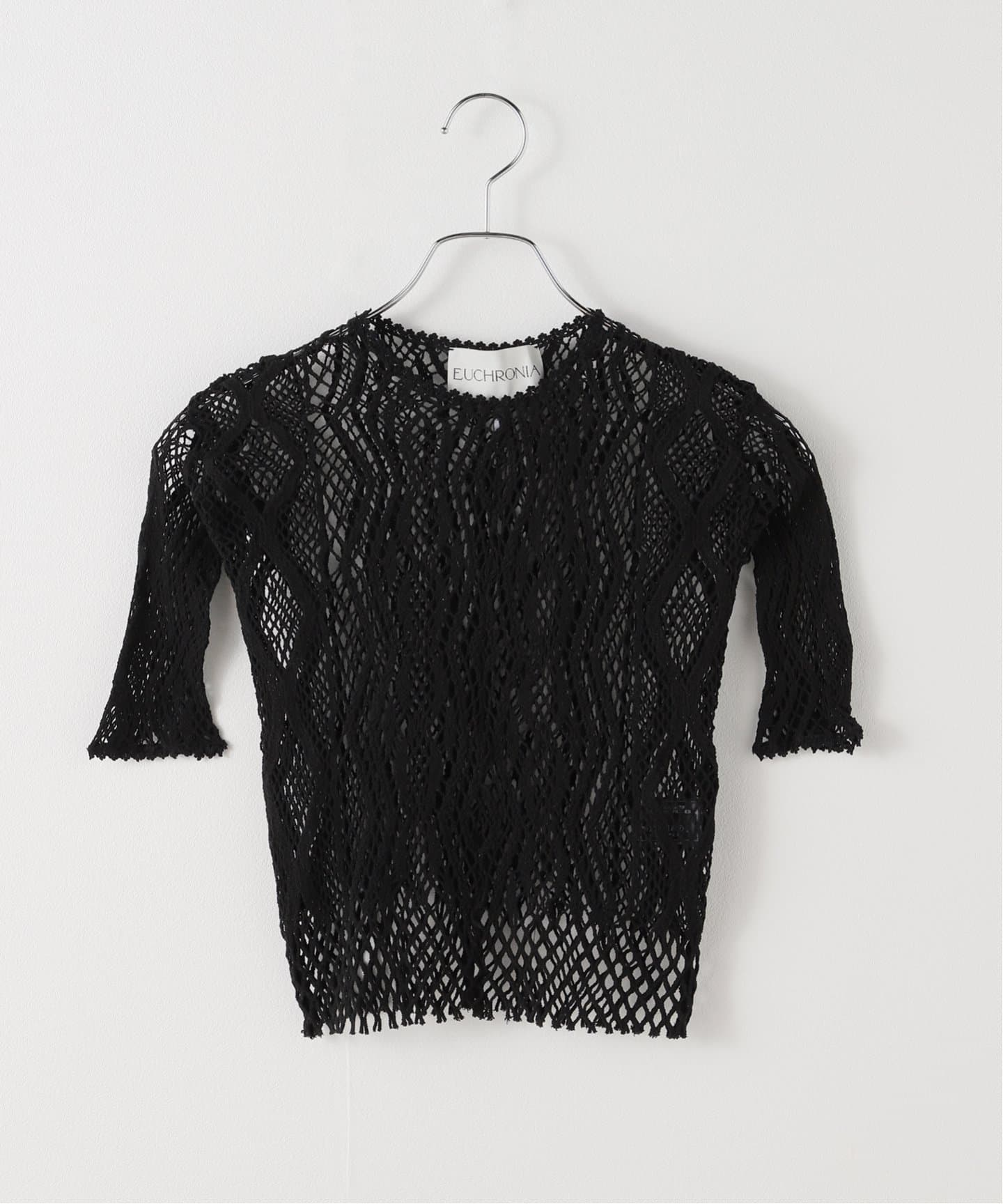 euchronia ユークロニア　トップス EUCHRONIA / ユークロニア】LACE SHORT SLEEVE TEE（ニット／セーター