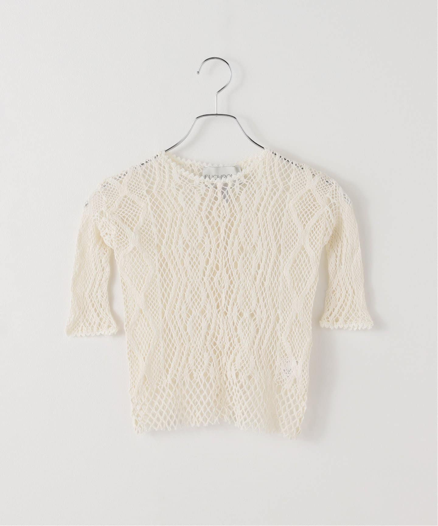 EUCHRONIA ユークロニア レースショートスリーブトップス 【試着のみ】 EUCHRONIA / ユークロニア】LACE SHORT SLEEVE TEE（ニット／セーター