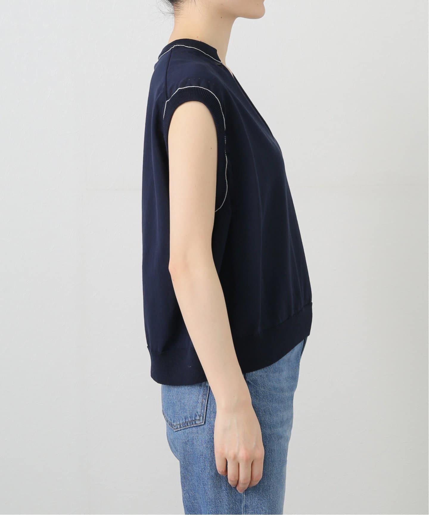 SONIA CARRASCO/ソニア・カラスコ】 SEAMLESS KNIT VEST NAVY