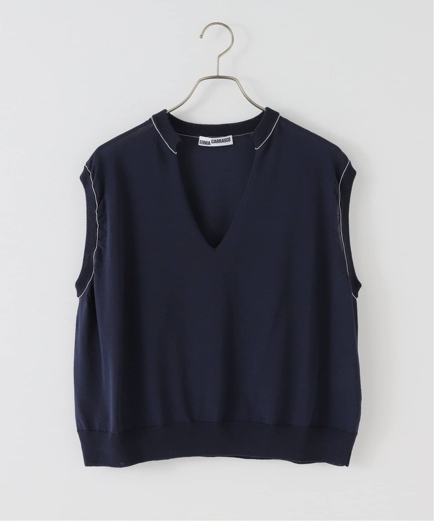 JOURNAL STANDARD - JOURNAL STANDARD ／ソニア・カラスコPOCKET VEST SONIA CARRASCO/ソニア・カラスコ】 SEAMLESS KNIT VEST NAVY