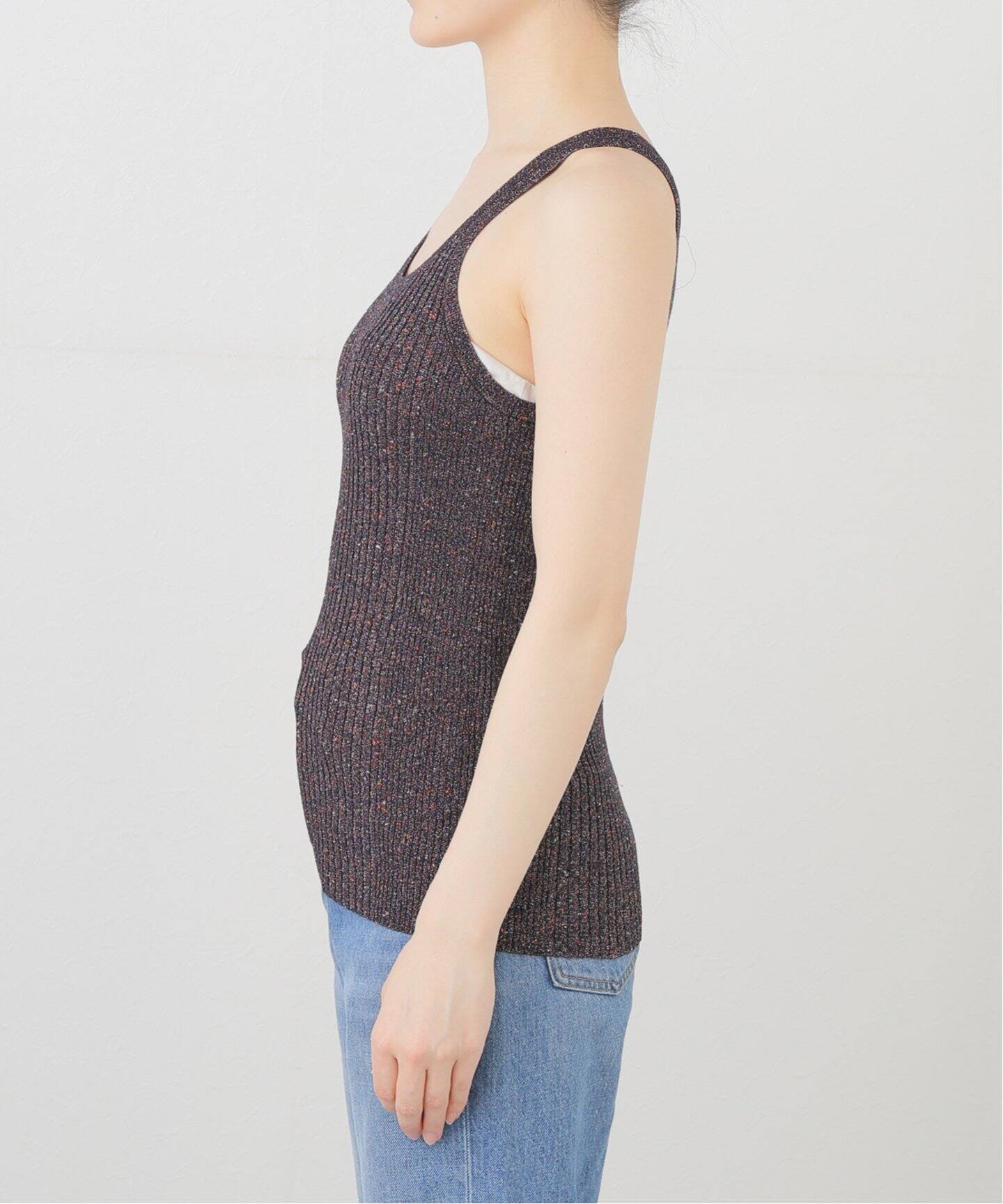 KANAKO SAKAI /カナコ サカイ】GLITTER RIBBED KNIT TANK