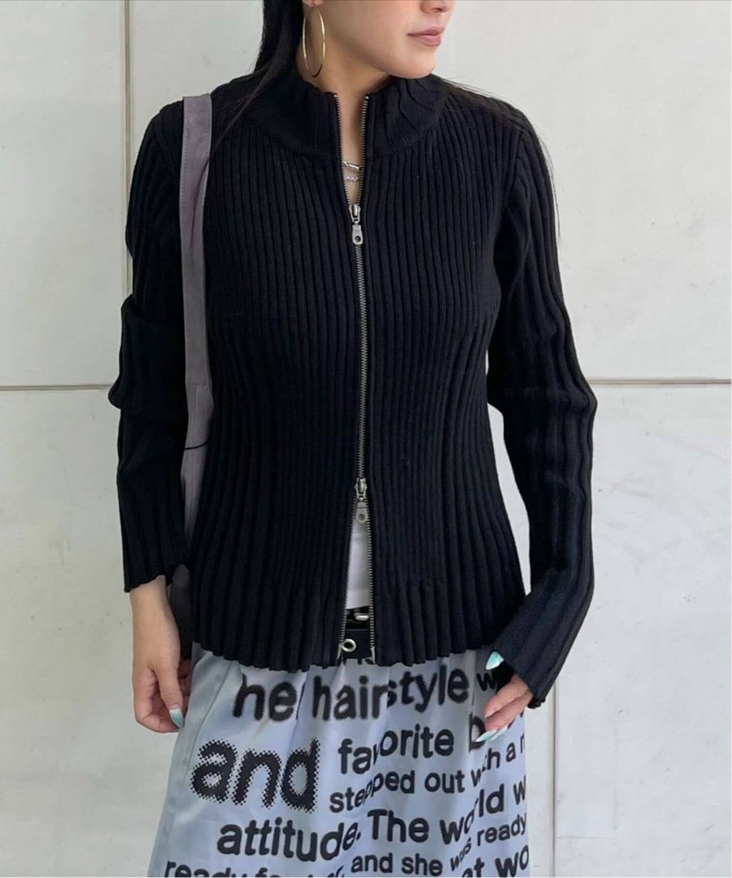 Oriens JOURNAL STANDARD ナナメジップニット フロントジップリブニット（ニット／セーター）｜Oriens JOURNAL