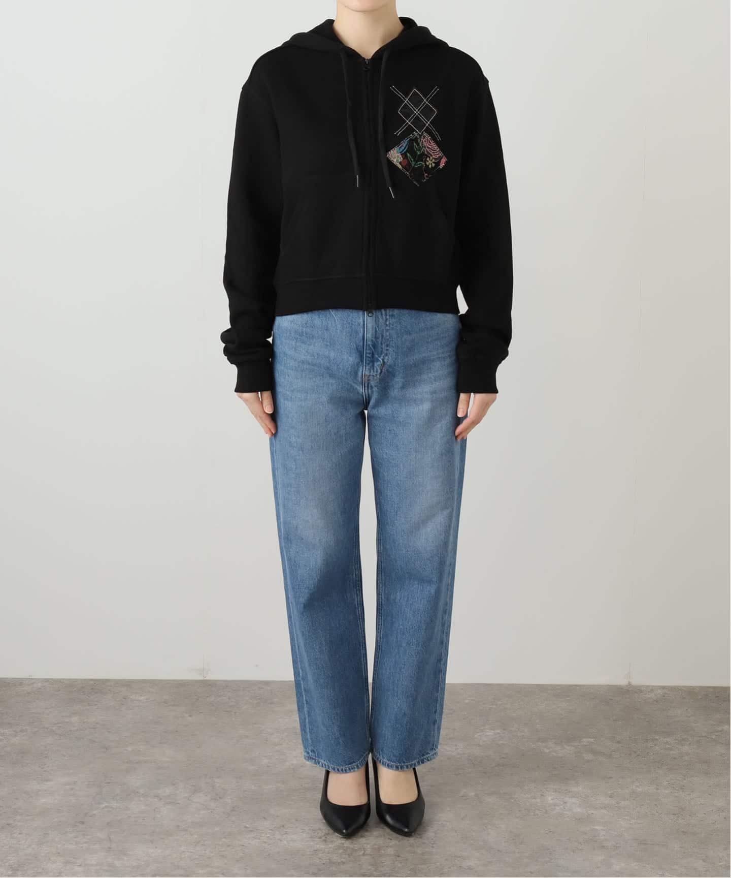 OPEN YY / オープンワイワイ】Knitted ARGYLE PATCHED HOODIE