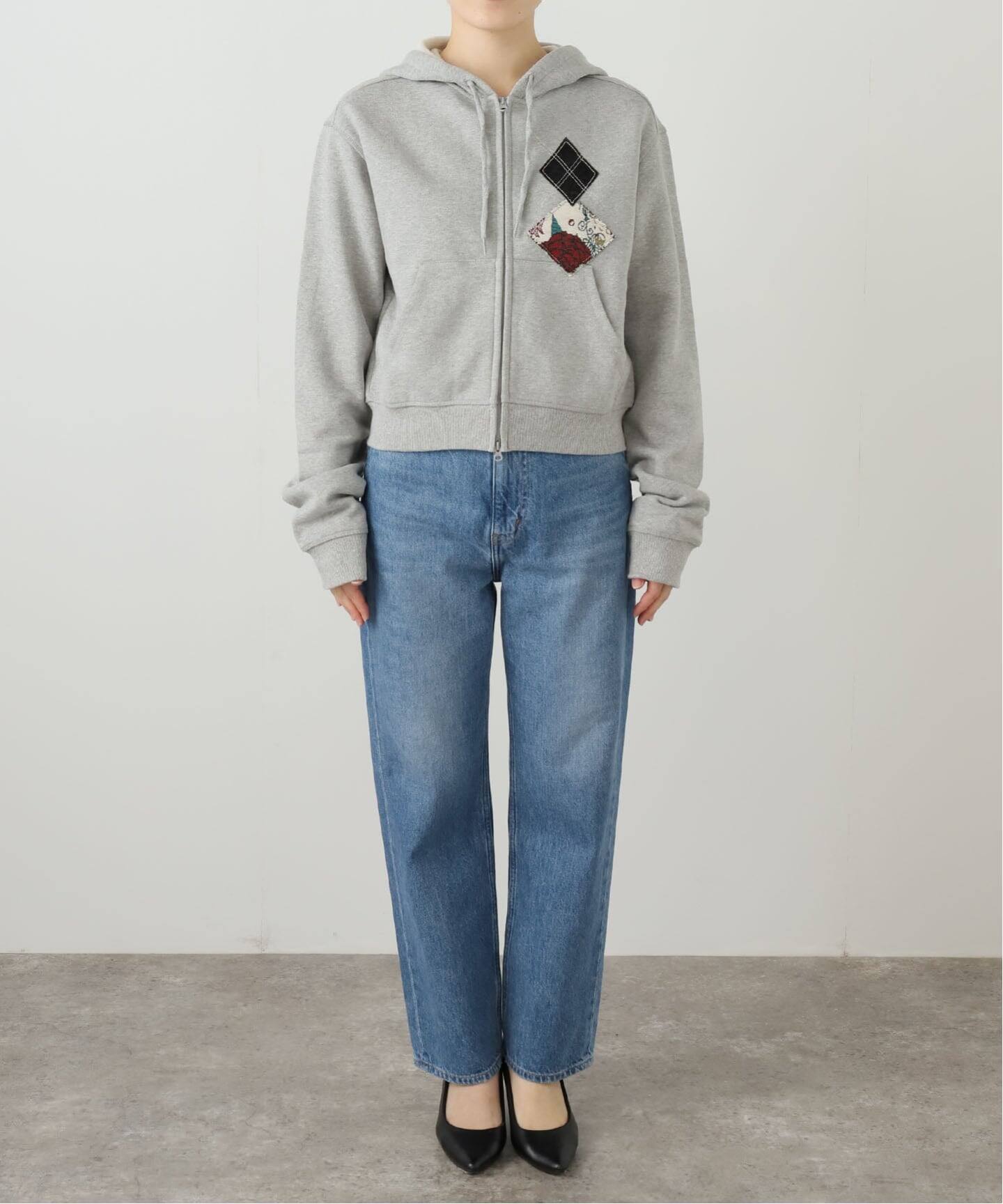 OPEN YY / オープンワイワイ】Knitted ARGYLE PATCHED HOODIE