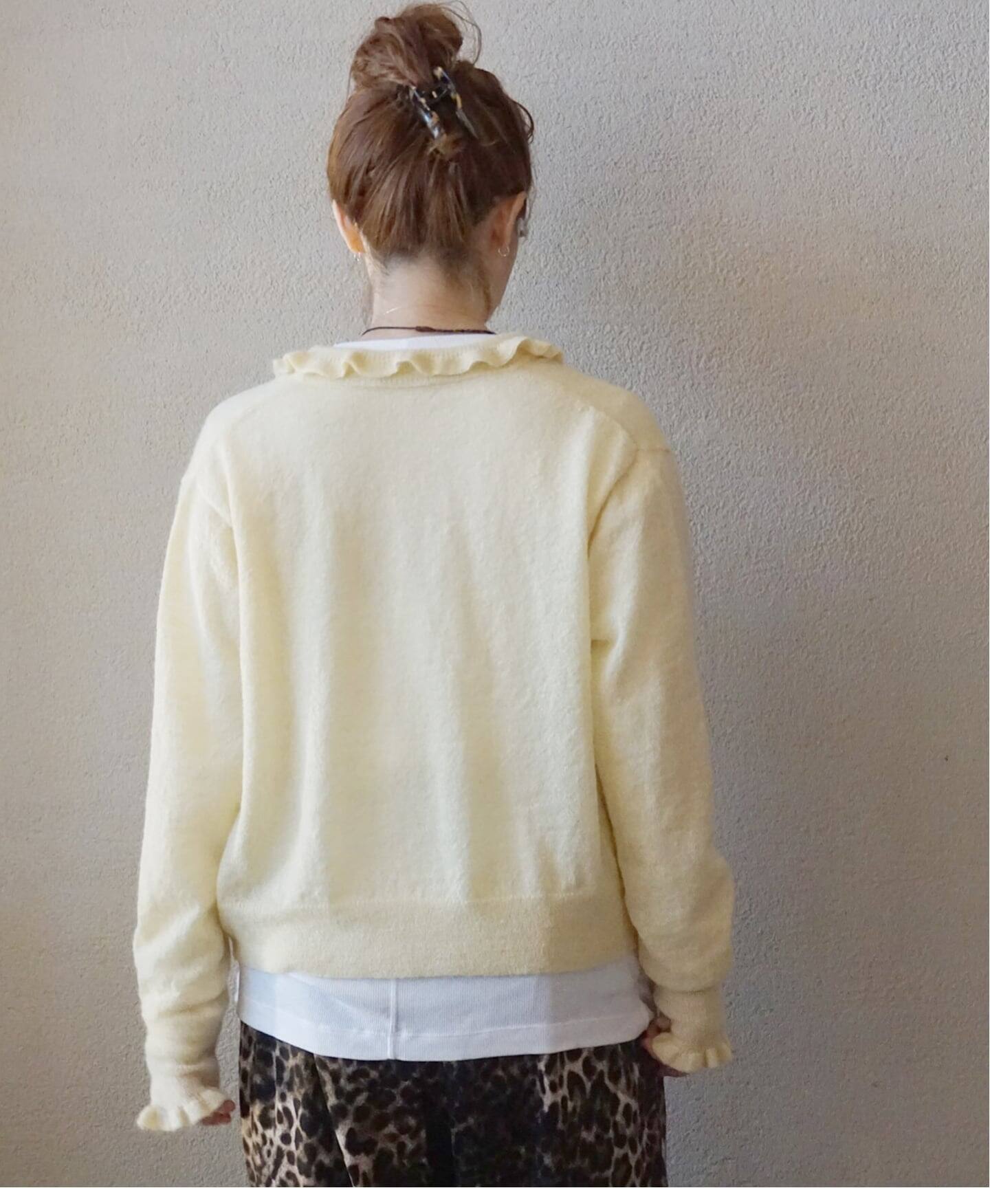 モヘヤMIX フリルカラーカーディガン（カーディガン）｜journal