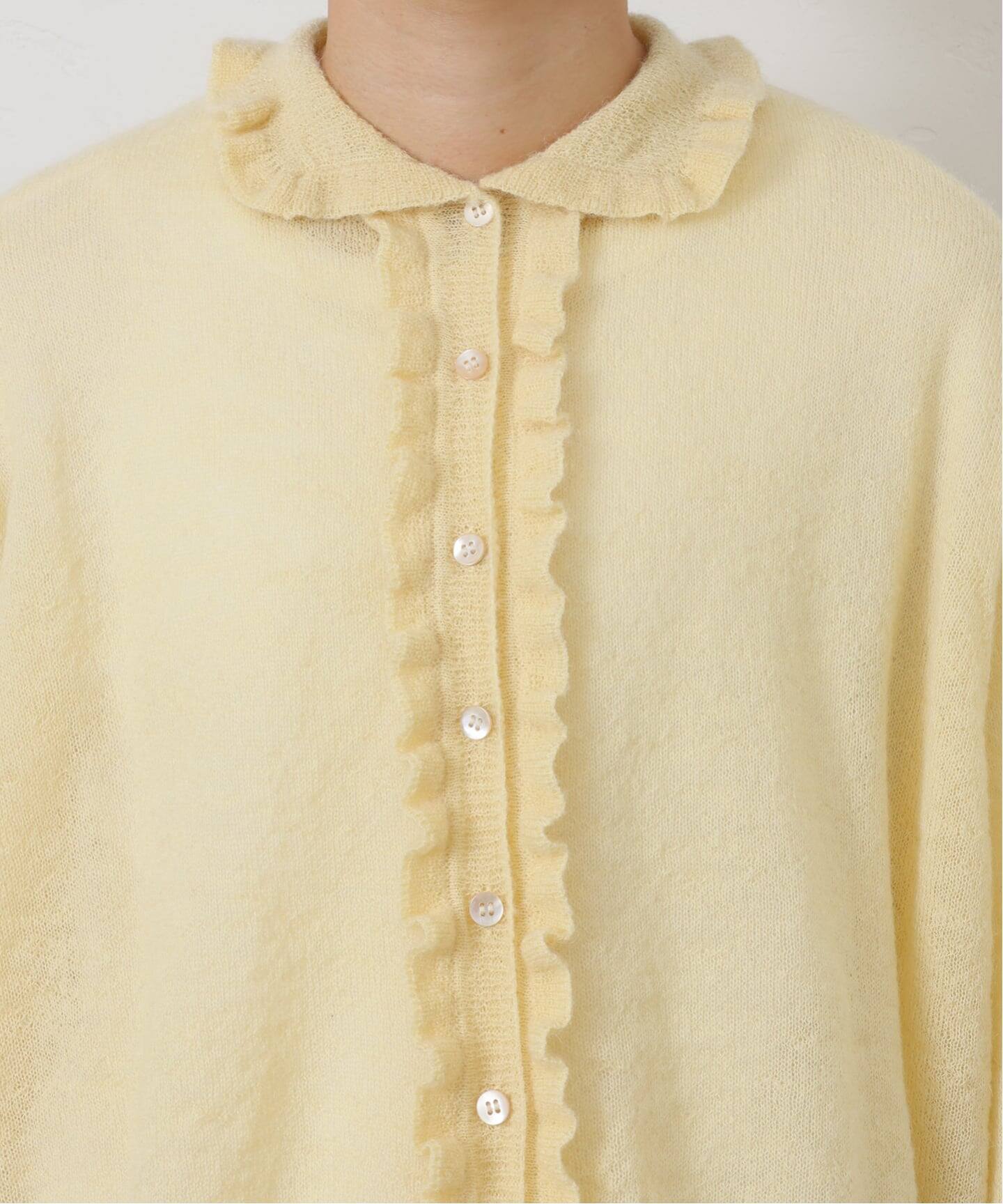 journal standard luxe モヘヤカーディガン モヘヤMIX フリルカラーカーディガン（カーディガン）｜journal