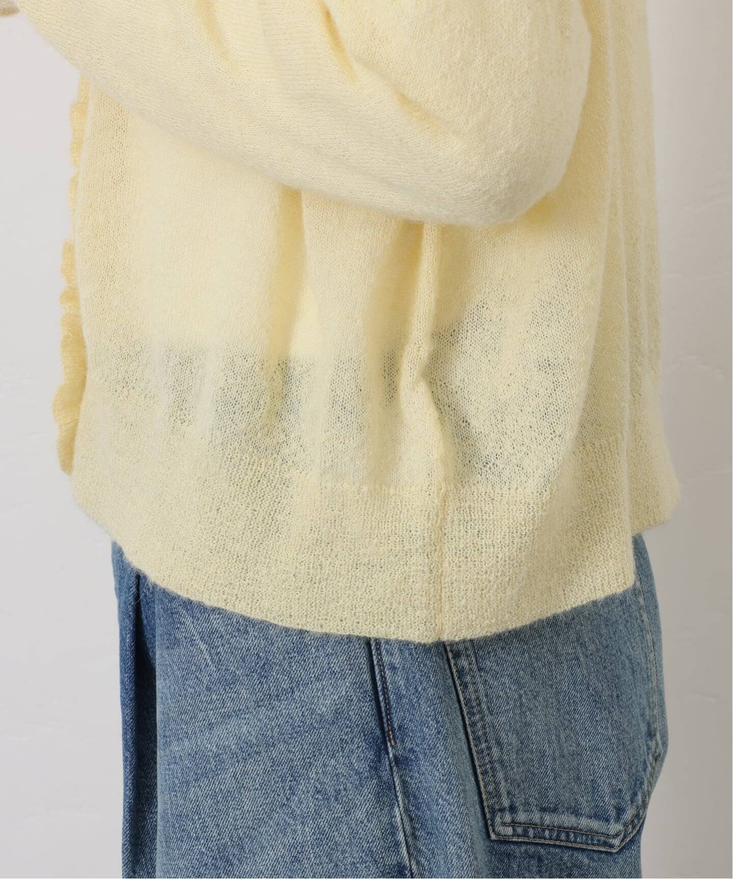 モヘヤMIX フリルカラーカーディガン（カーディガン）｜journal