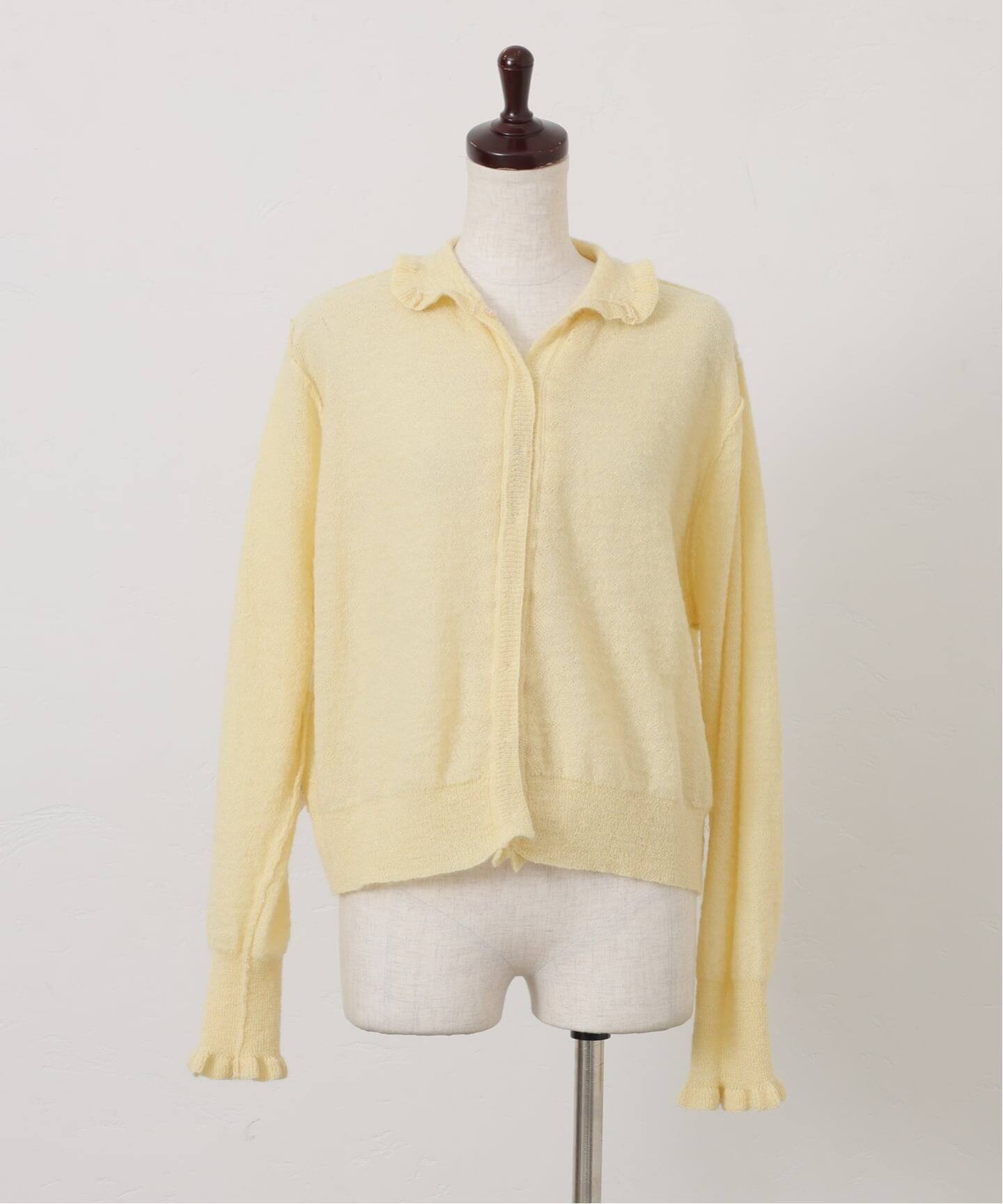 journal standard luxe モヘヤカーディガン モヘヤMIX フリルカラーカーディガン（カーディガン）｜journal