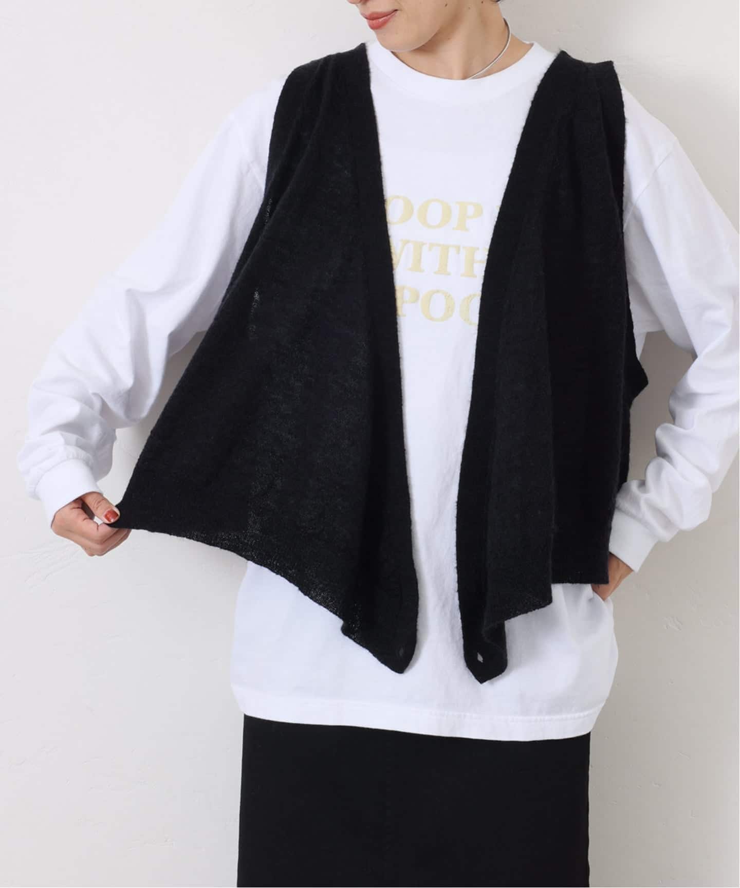 JOURNAL STANDARD LUXE シープウールベスト ブラック モヘヤMIXベスト