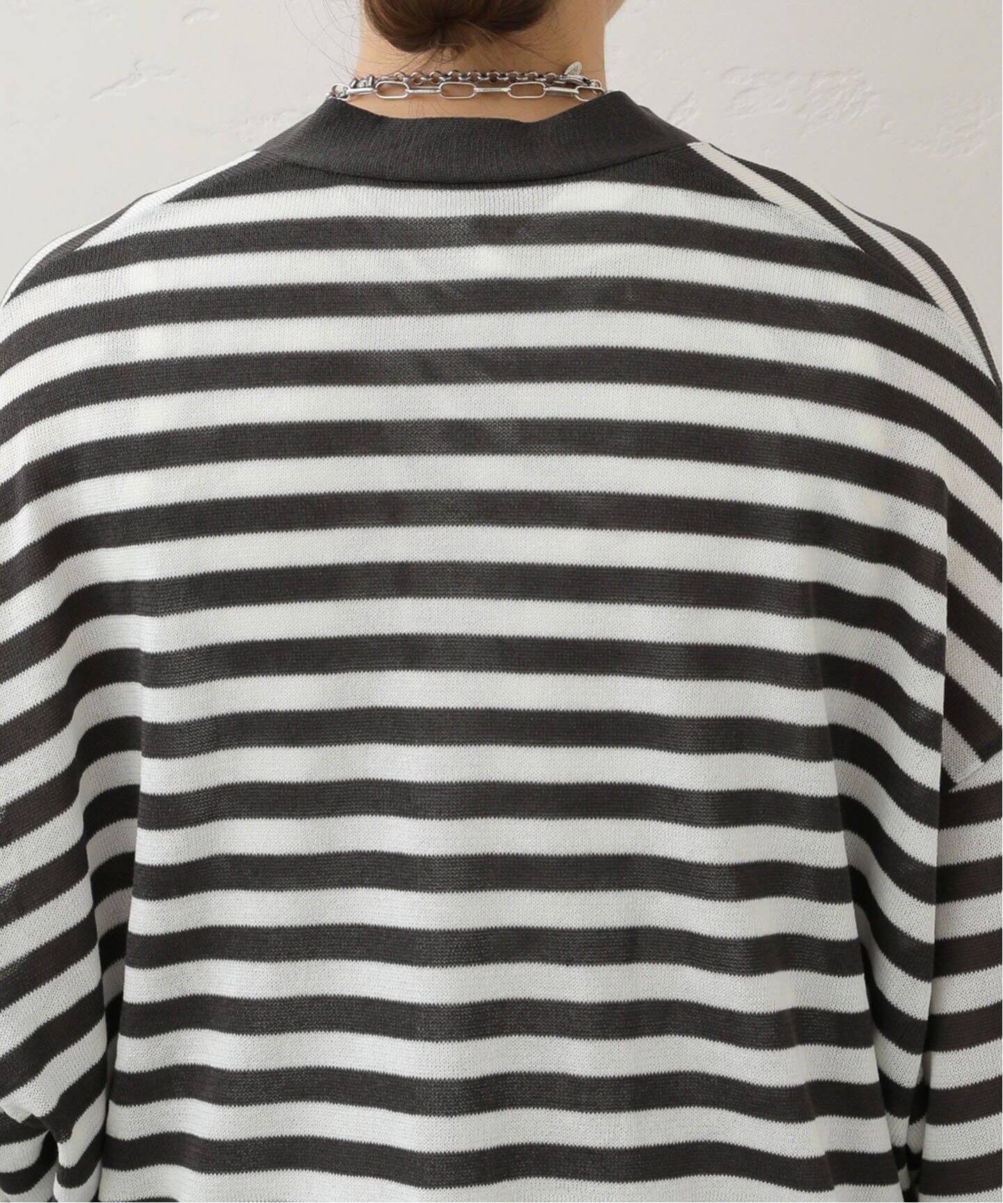 journal standard luxe / ジャーナルスタンダードラックス | 2021SS | SUVINガスコットン テンジク Vネック Big カーディガン | F | ブラック | レディース JOURNAL STANDARD LUXE（ジャーナルスタンダード ラックス）の