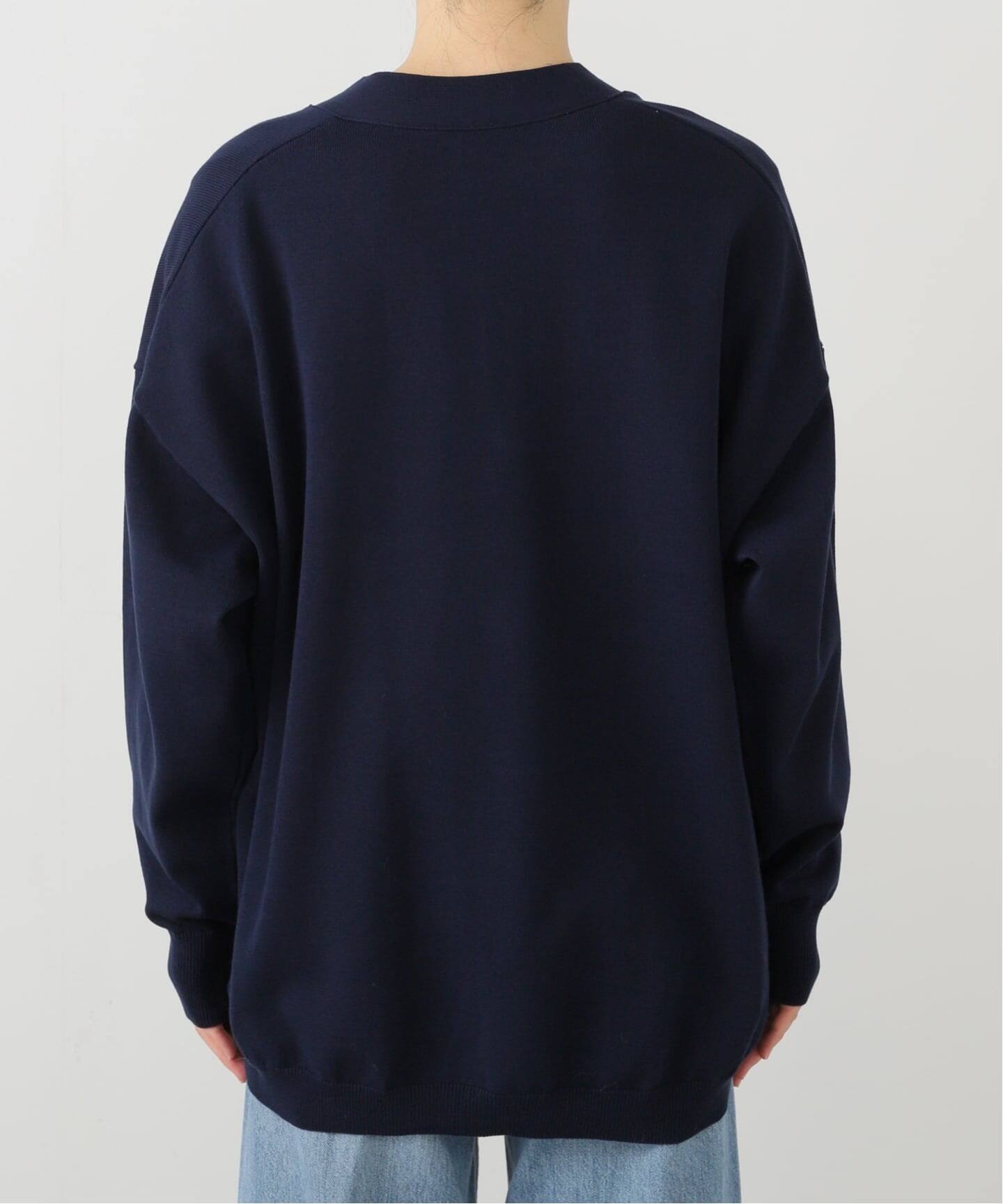 journal standard luxe / ジャーナルスタンダードラックス | 2021SS | SUVINガスコットン テンジク Vネック Big カーディガン | F | ブラック | レディース journal standard luxe / ジャーナルスタンダードラックス | 2021SS