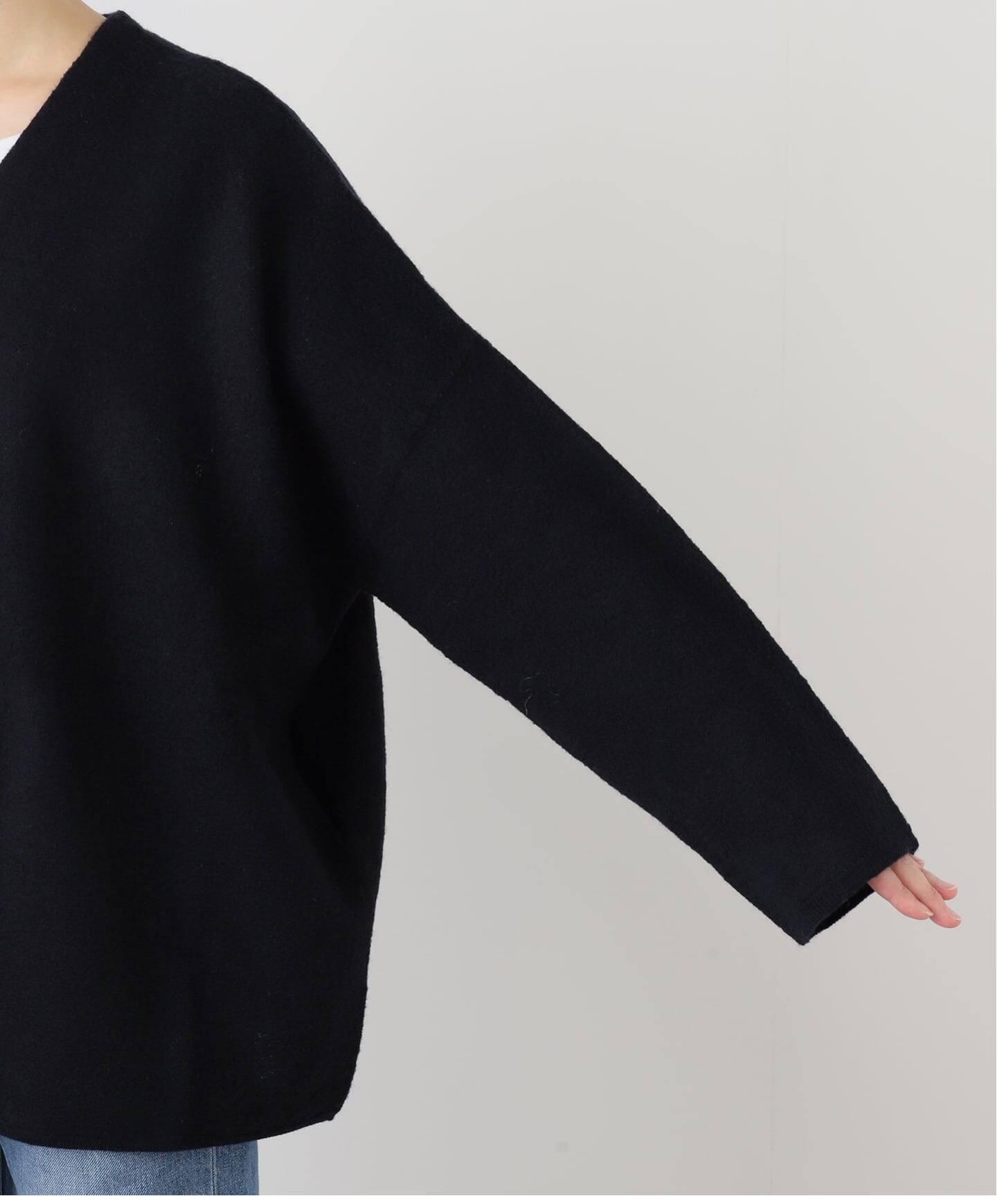 JOURNAL STANDARD　LUXE メリノボイルカーディガン ボイルメリノウールノーカラーカーディガン（カーディガン）｜journal