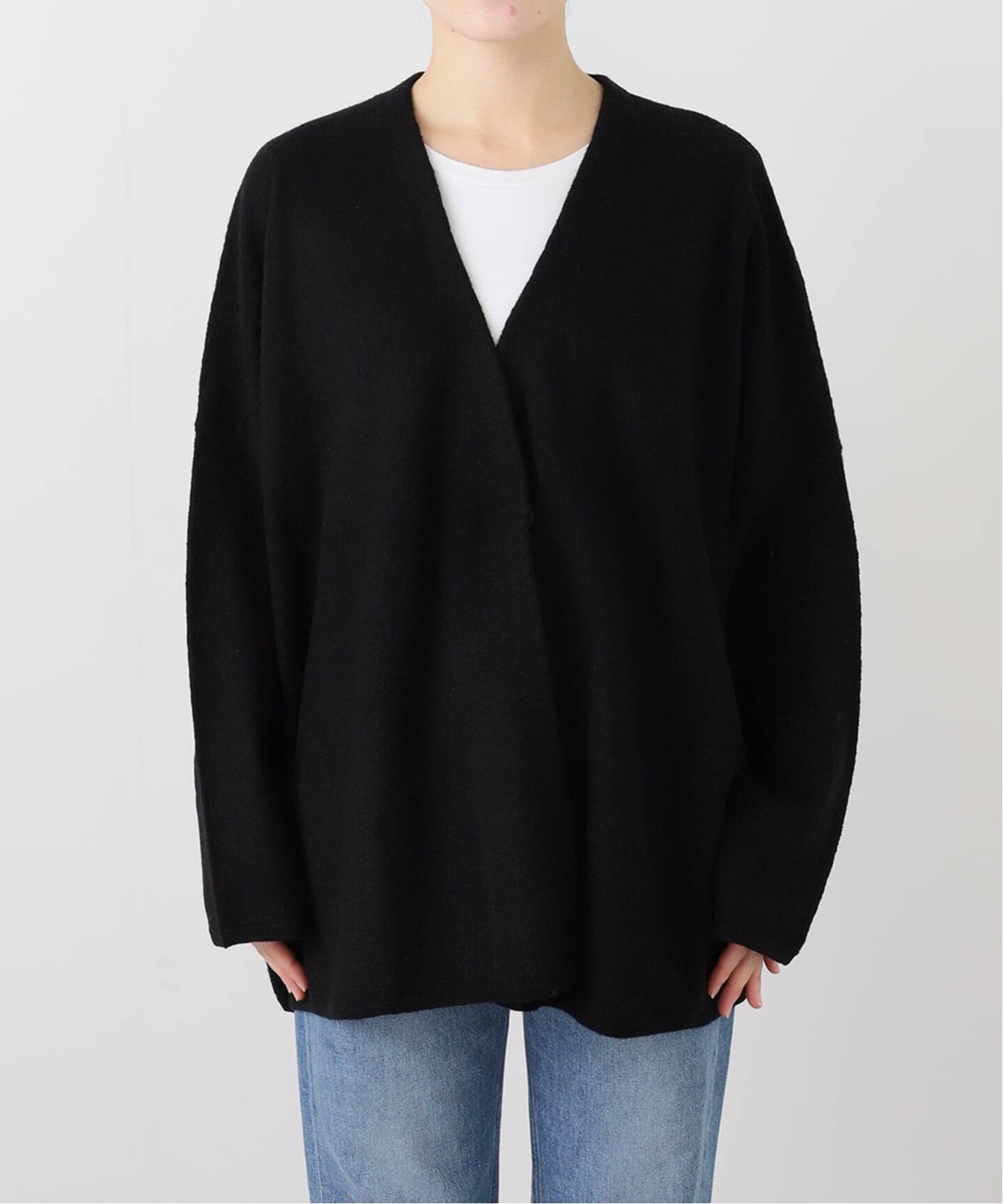 ボイルメリノウールノーカラーカーディガン（カーディガン）｜journal