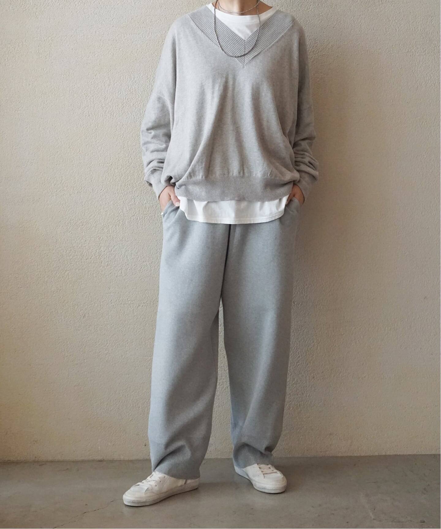 【ATON】 50/3 ORGANIC SMOOTH TAPERED KNIT ATON】 50/3 ORGANIC SMOOTH TAPERED KNIT PA（その他パンツ