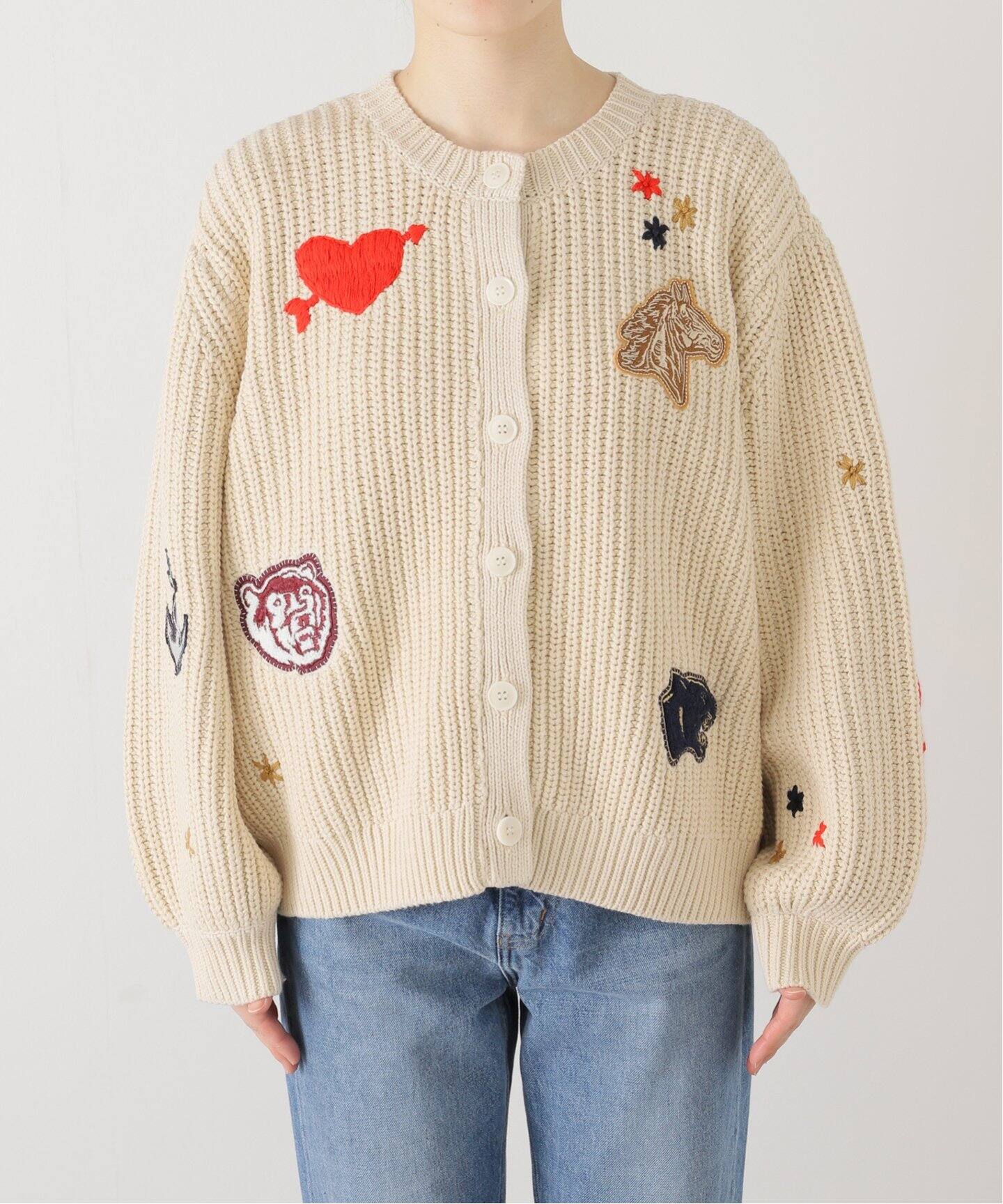 美品 定価1.7万 2023AW ジャーナルスタンダードラックス journal standard luxe モールカーディガン/ベージュ トップス【2400014207262】 journal standard luxe｜シアーテンジク Vネックカーディガン