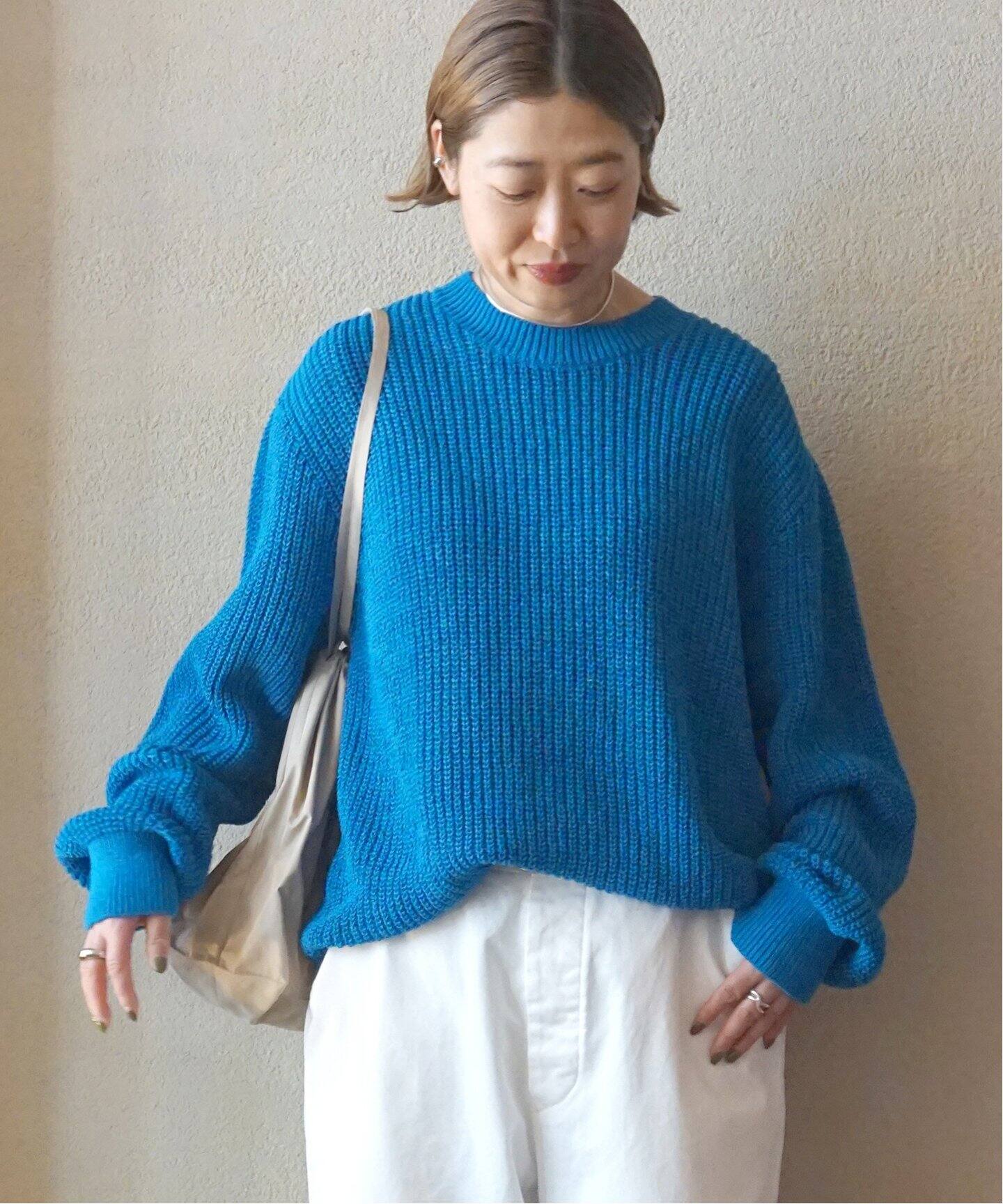 yonetomi】WASHI COTTON TAPE RIB KNIT P/O（ニット／セーター 
