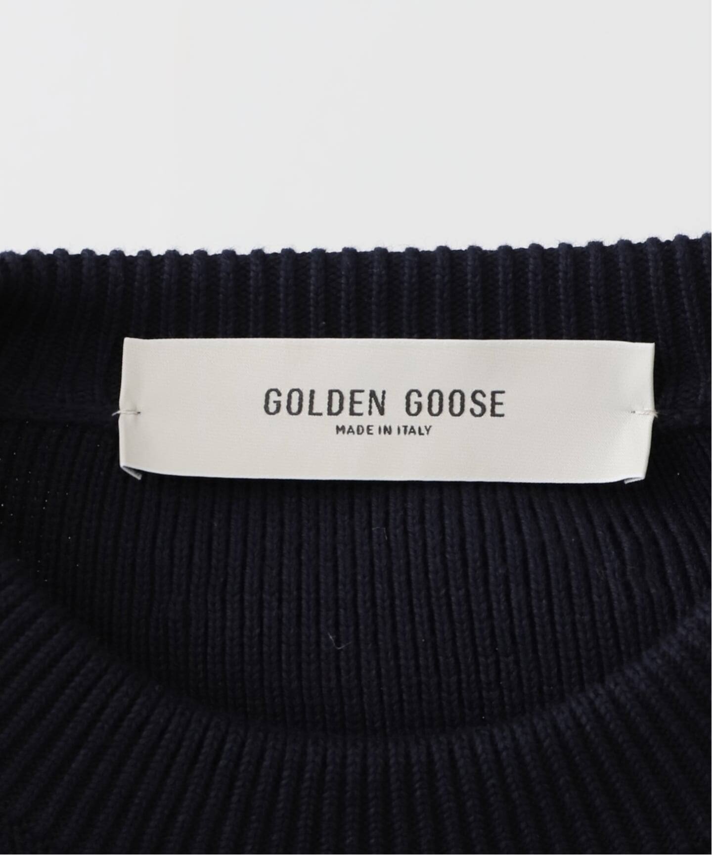 【GOLDEN /ゴールデングース】 LOGO ニット ロゴ GOLDEN GOOSE】 GOLDEN LOGO CREW NECK KNIT（ニット／セーター