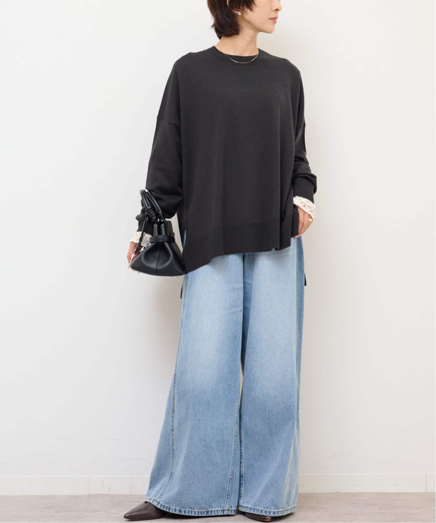 【2025AW】relume BiellaYarnワイドクルーネックニット 一部WEB限定追加 / 新色》BiellaYarnワイドクルーネックプルオーバー