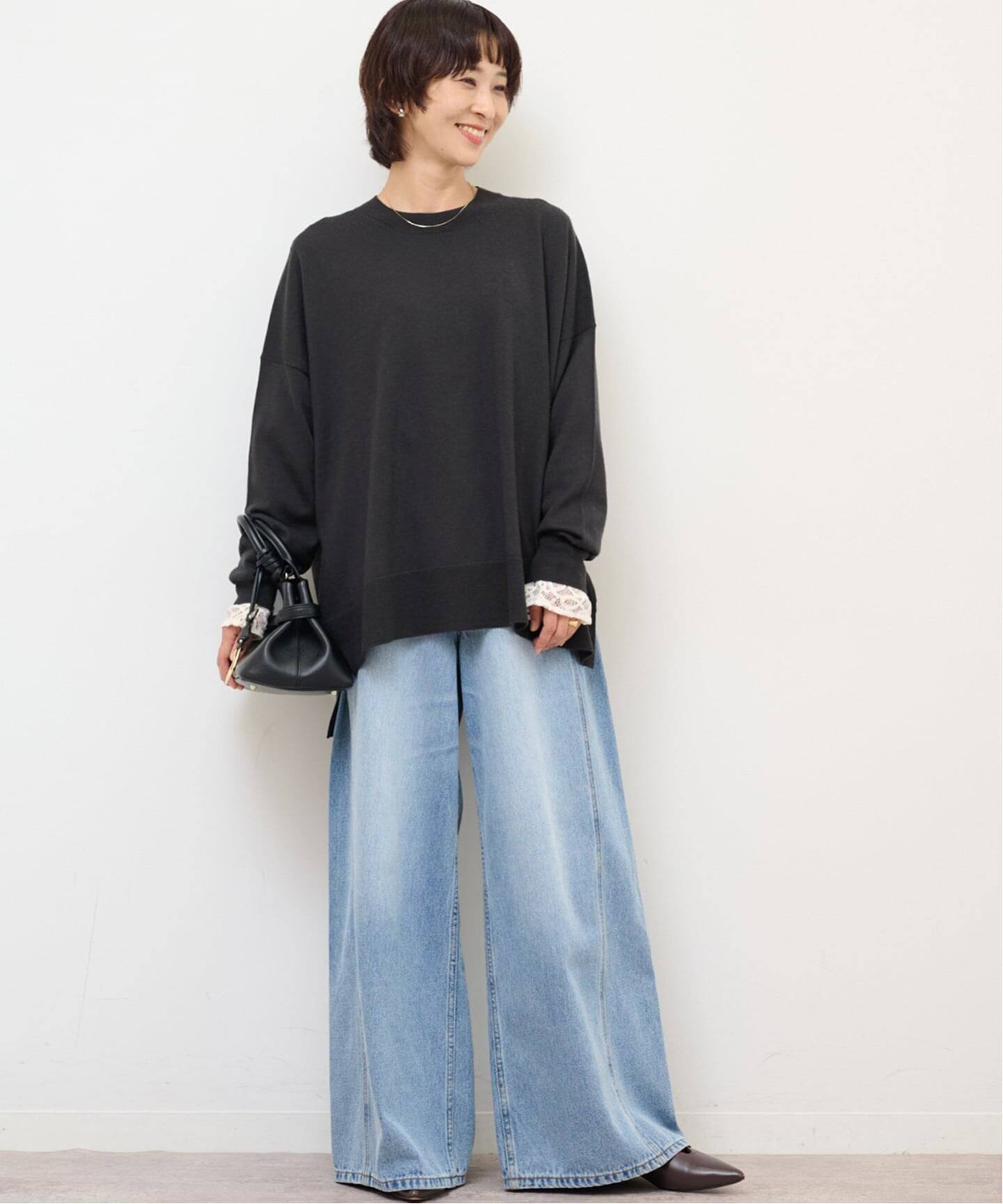 一部WEB限定追加 / 新色》BiellaYarnワイドクルーネックプルオーバー