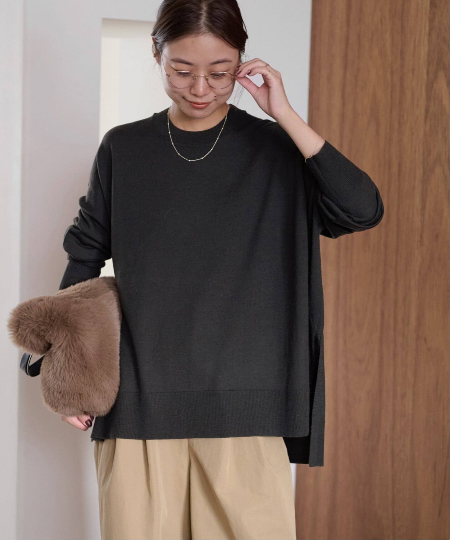 一部WEB限定追加 / 新色》BiellaYarnワイドクルーネックプルオーバー